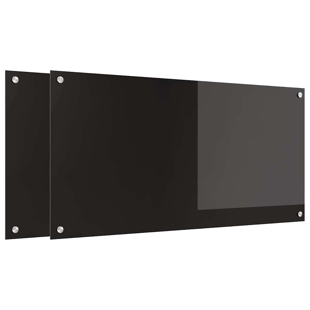 Küchenrückwand Schwarz 100 x 50 x 0.8 cm Gehärtetes Glas