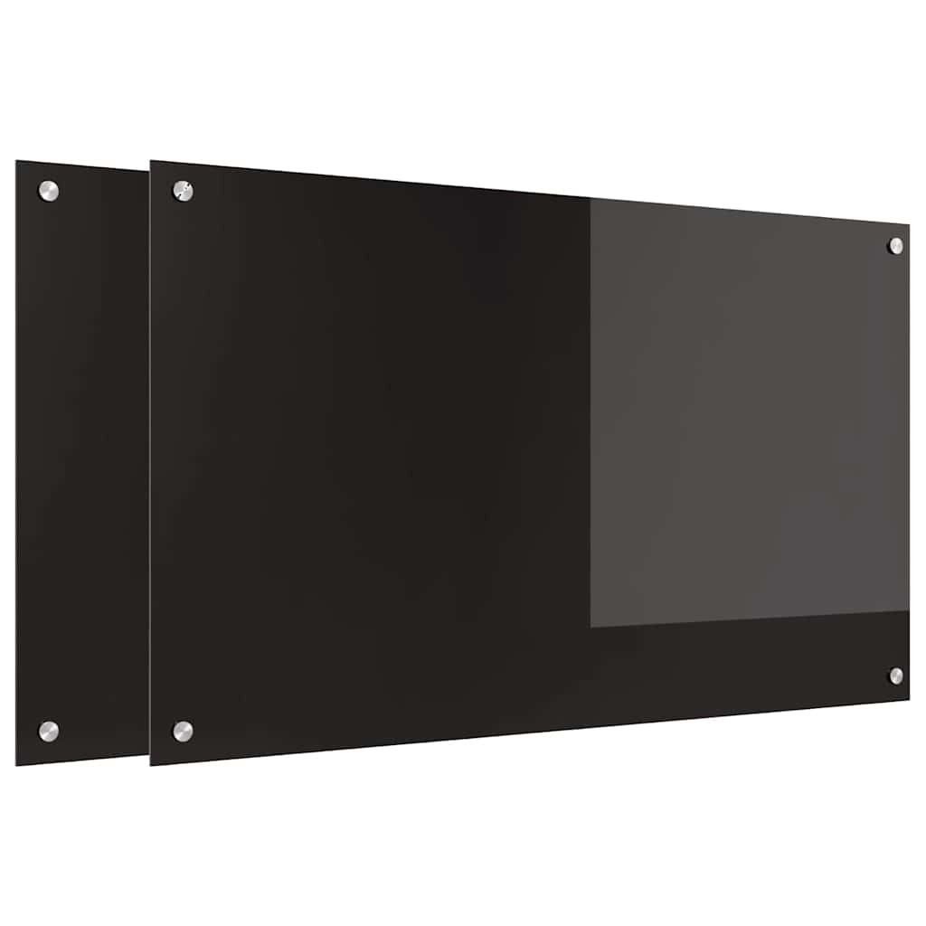 Küchenrückwand Schwarz 100 x 60 x 0.8 cm Gehärtetes Glas