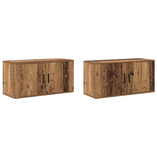 Wand-TV-Schrank Set 2 pcs Altholz 80 x 34,5 x 40 cm