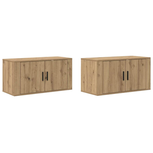 Wand-TV-Schrank Set 2 pcs Artisan-Eiche 80 x 34,5 x 40 cm