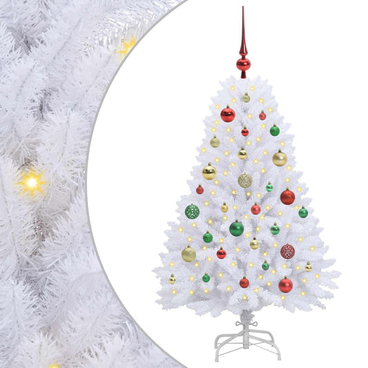 Künstlicher klappbarer Weihnachtsbaum Weiß 120 cm PVC und Stahl