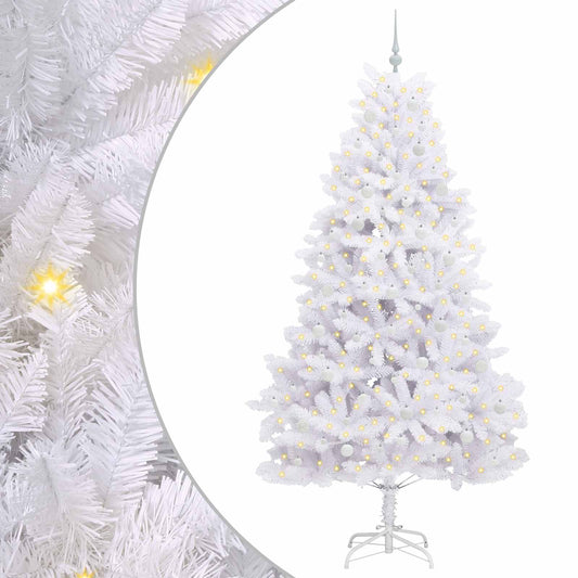 Künstlicher klappbarer Weihnachtsbaum Weiß 240 cm PVC und Stahl