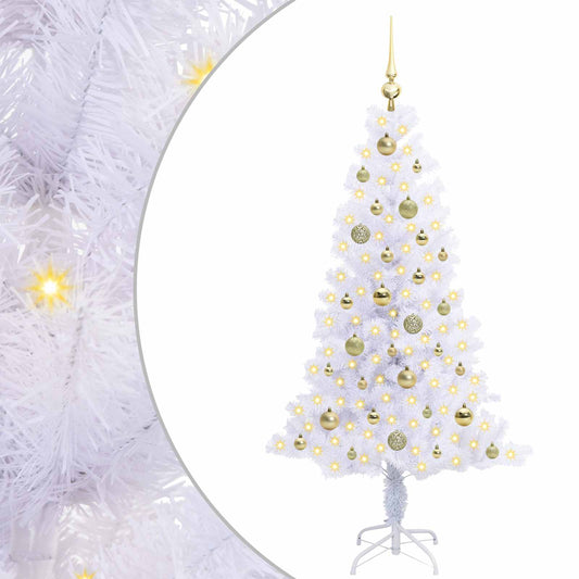 Künstlicher Weihnachtsbaum Weiß 150 cm PVC und Stahl