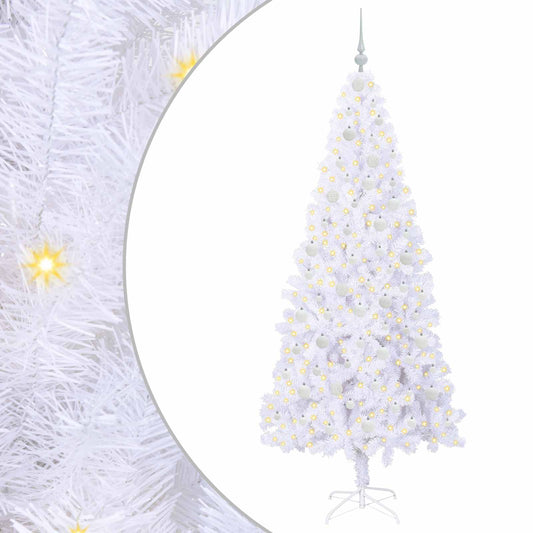 Künstlicher Weihnachtsbaum Weiß 210 cm PVC und Stahl