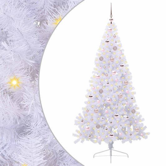 Künstlicher Weihnachtsbaum Weiß 180 cm PVC und Stahl