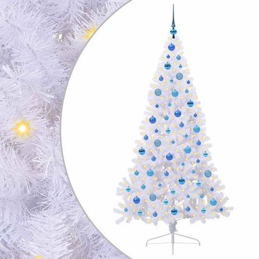 Künstlicher Weihnachtsbaum Weiß 180 cm PVC und Stahl