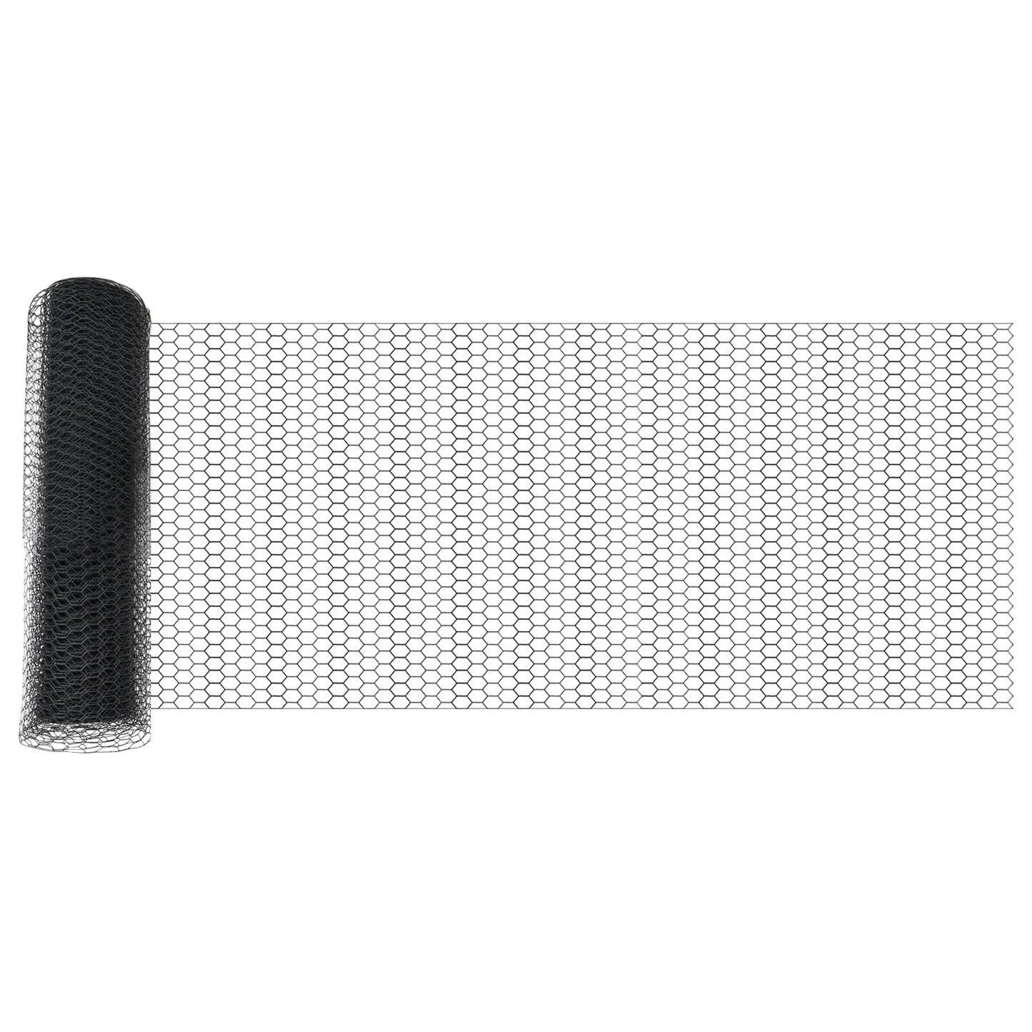 Zaunpfosten 11 Stück U-Profil Grau 60 cm Stahl, vidaXL Sechseckzaun Grau 0,6x50 m Stahl