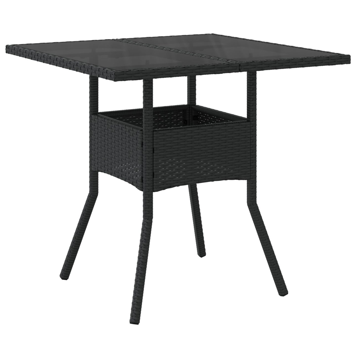 5-teiliges Garten Essgruppe Schwarz Poly-Rattan