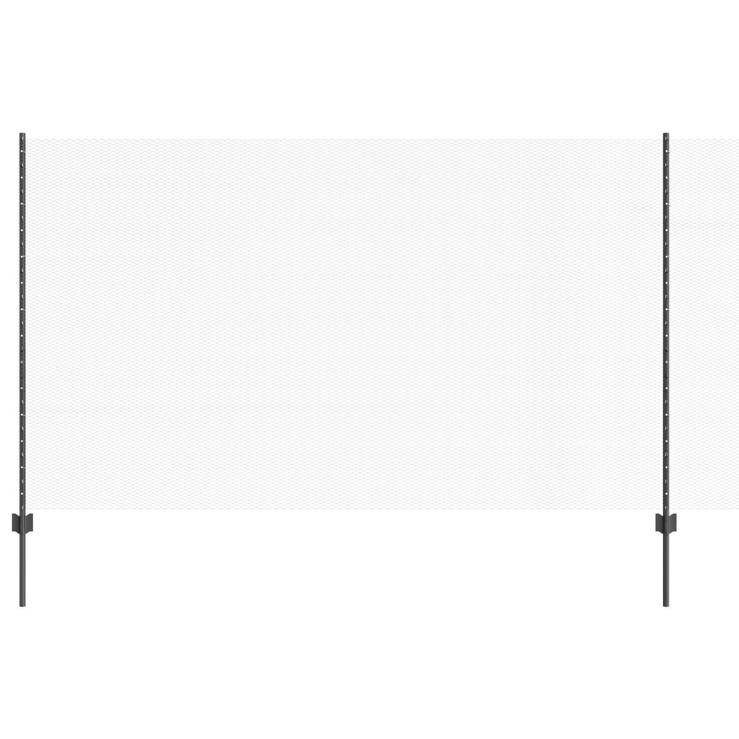 Zaunpfosten 22 Stück U-Kanal Grau 140 cm Stahl, vidaXL Sechseckiger Zaun Grau 1,4x25 m Stahl