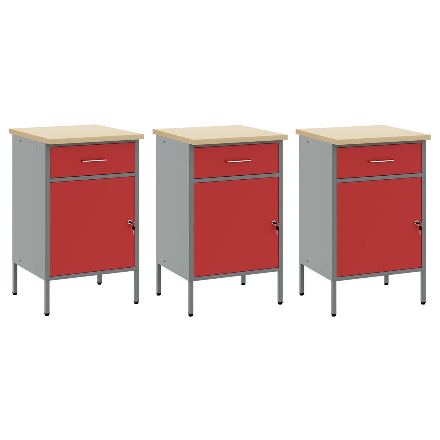 8-teiliges Werkbank-Set aus rotem Stahl