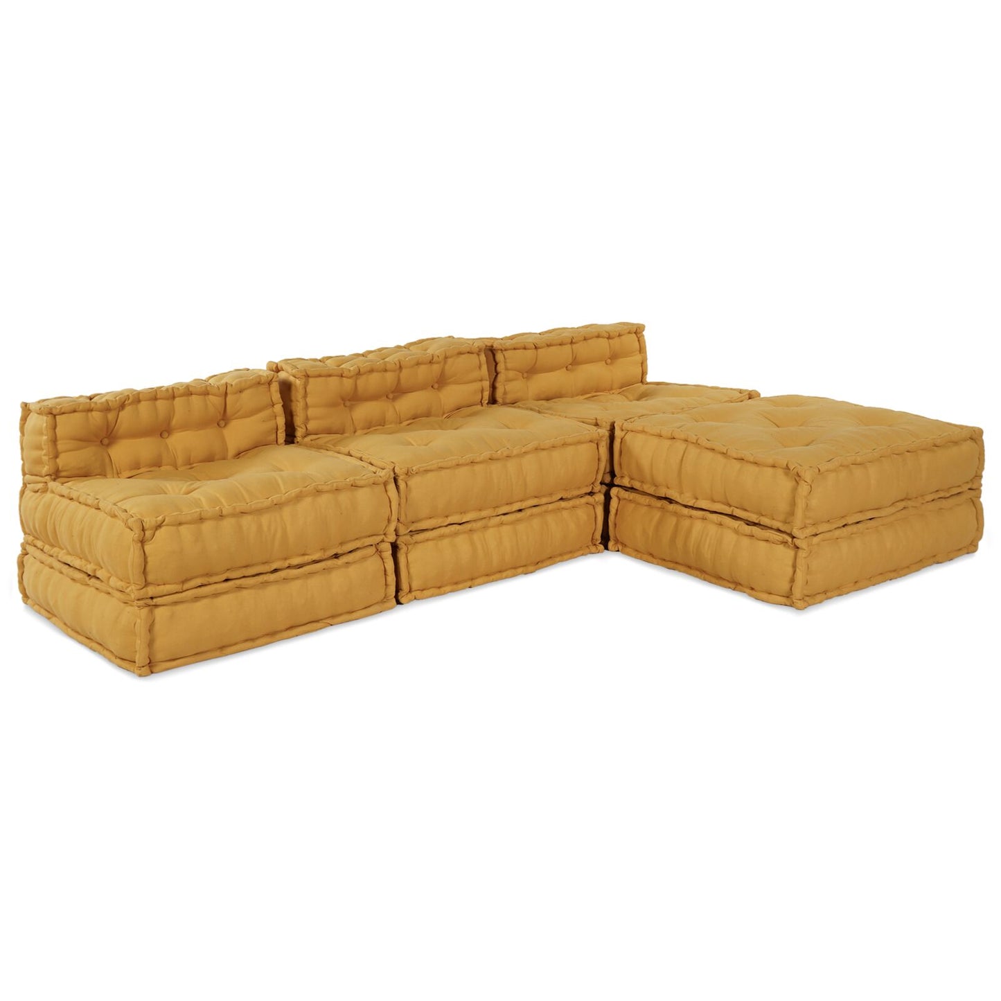 Modulare Poufs 4er Set Gelber Stoff