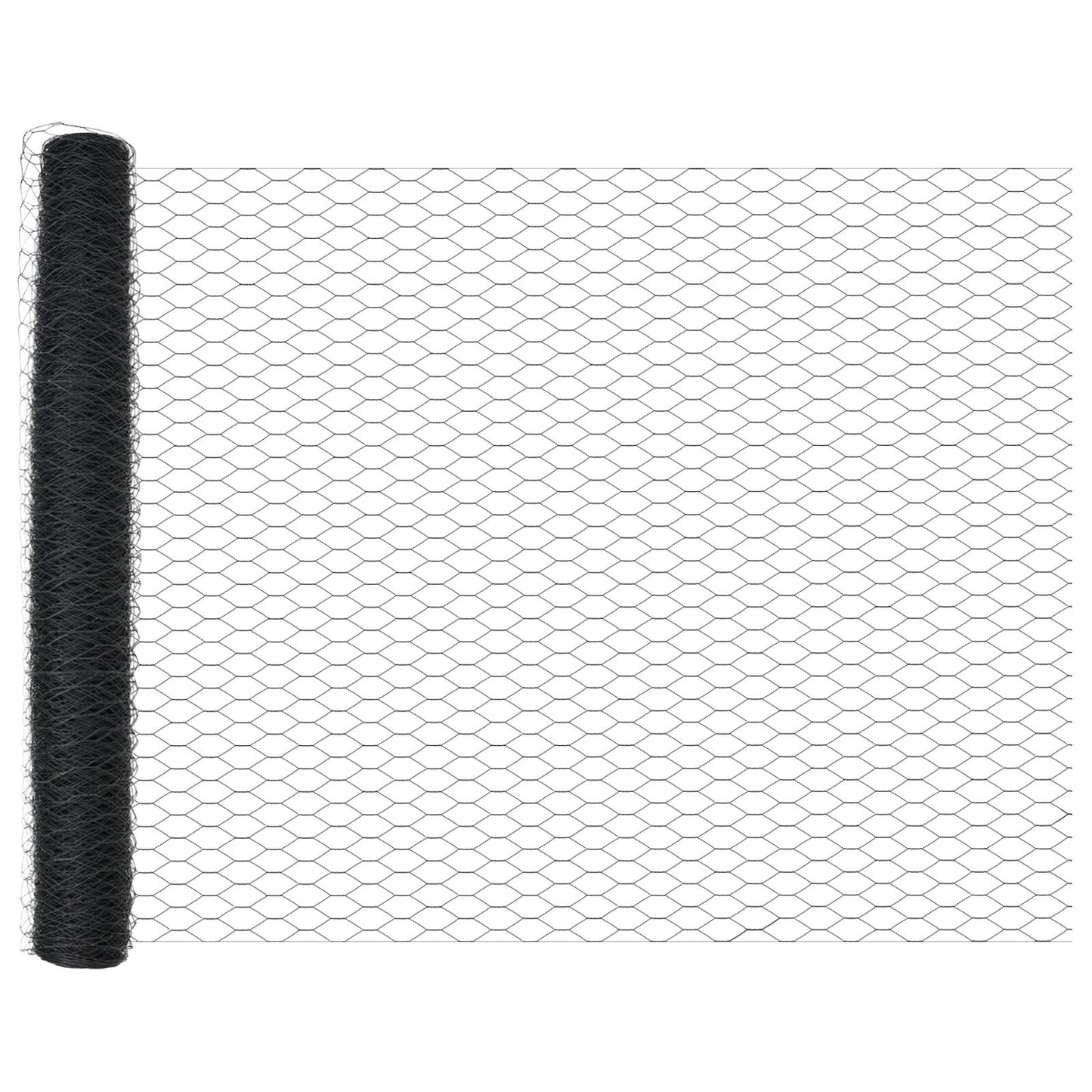 Zaunpfosten 22 Stück U-Channel Grau 120 cm Stahl, vidaXL Sechseckzaun Grau 1.2x50 m Stahl