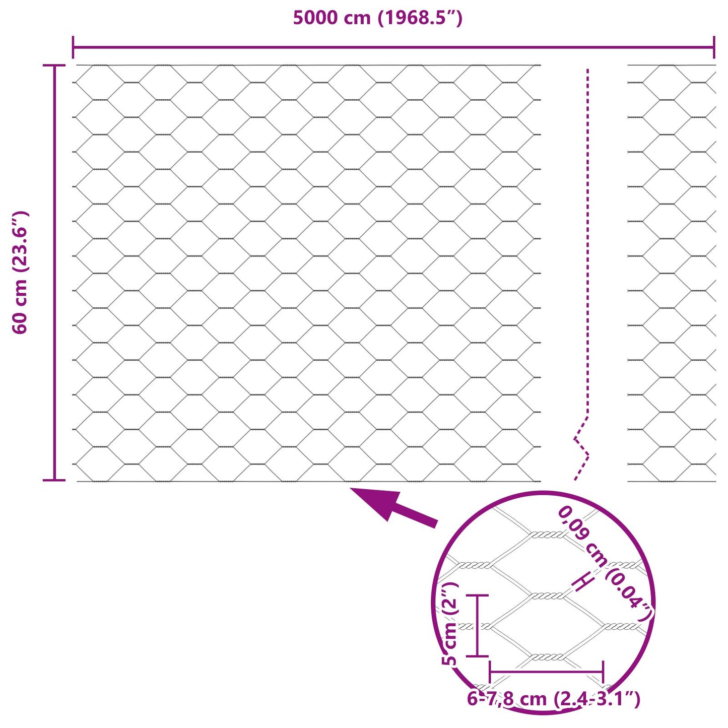 Zaunpfosten 11 Stück U-Profil Grün 60 cm Stahl, vidaXL Sechseckzaun Grün 0,6 x 50 m Stahl