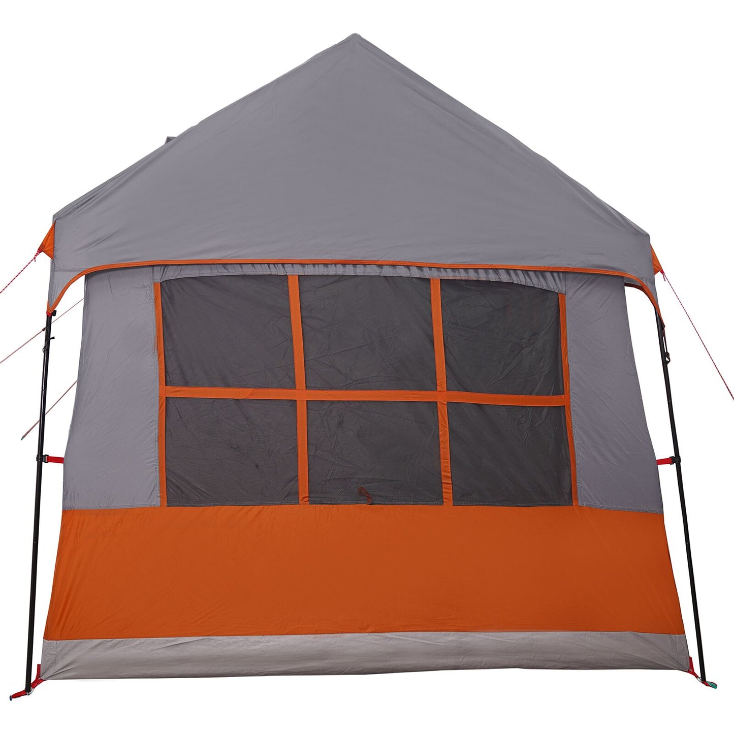 Campingzelt mit Fenstern Grau und Orange 12-Personen Wasserdicht