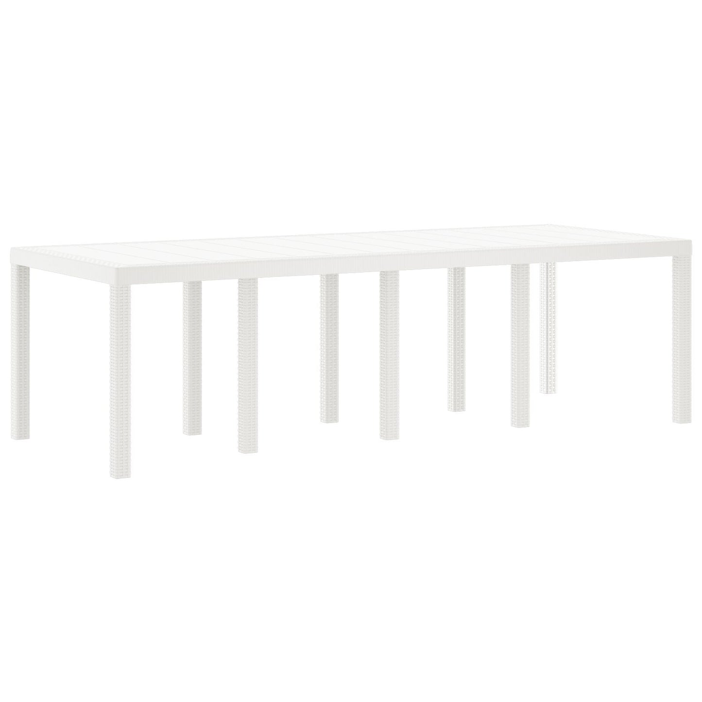 11-teiliges Garten Essgruppe mit Kissen Weiß Poly-Rattan