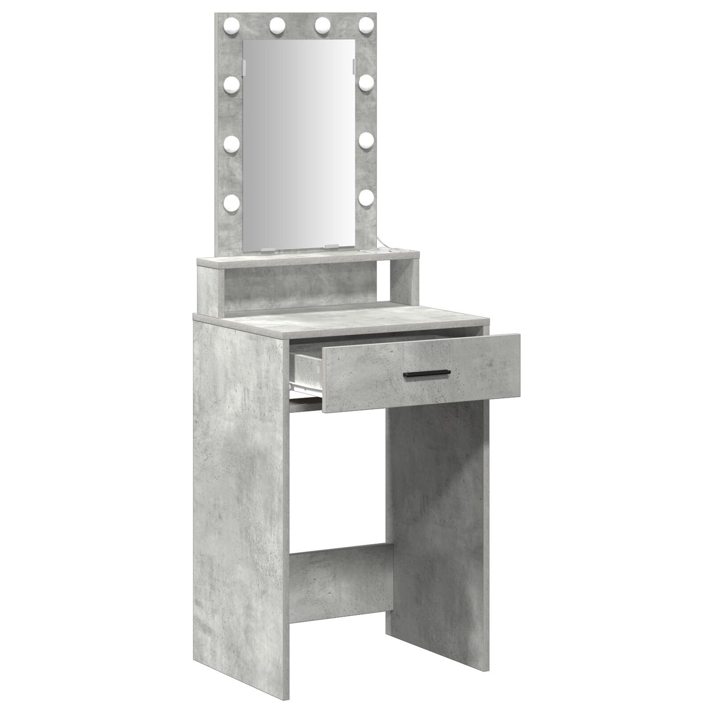 Schminktisch mit LED-Lichtern Beton-Grau 50x41x140 cm