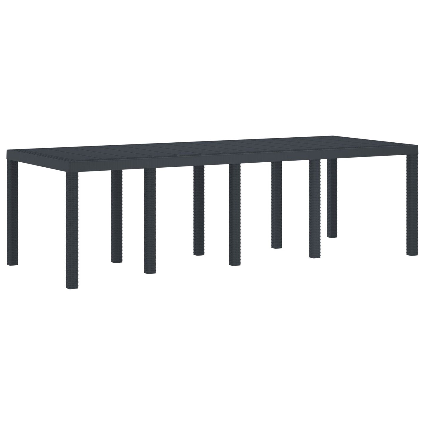 11-teiliges Garten Essgruppe mit Kissen Anthrazit Poly Rattan