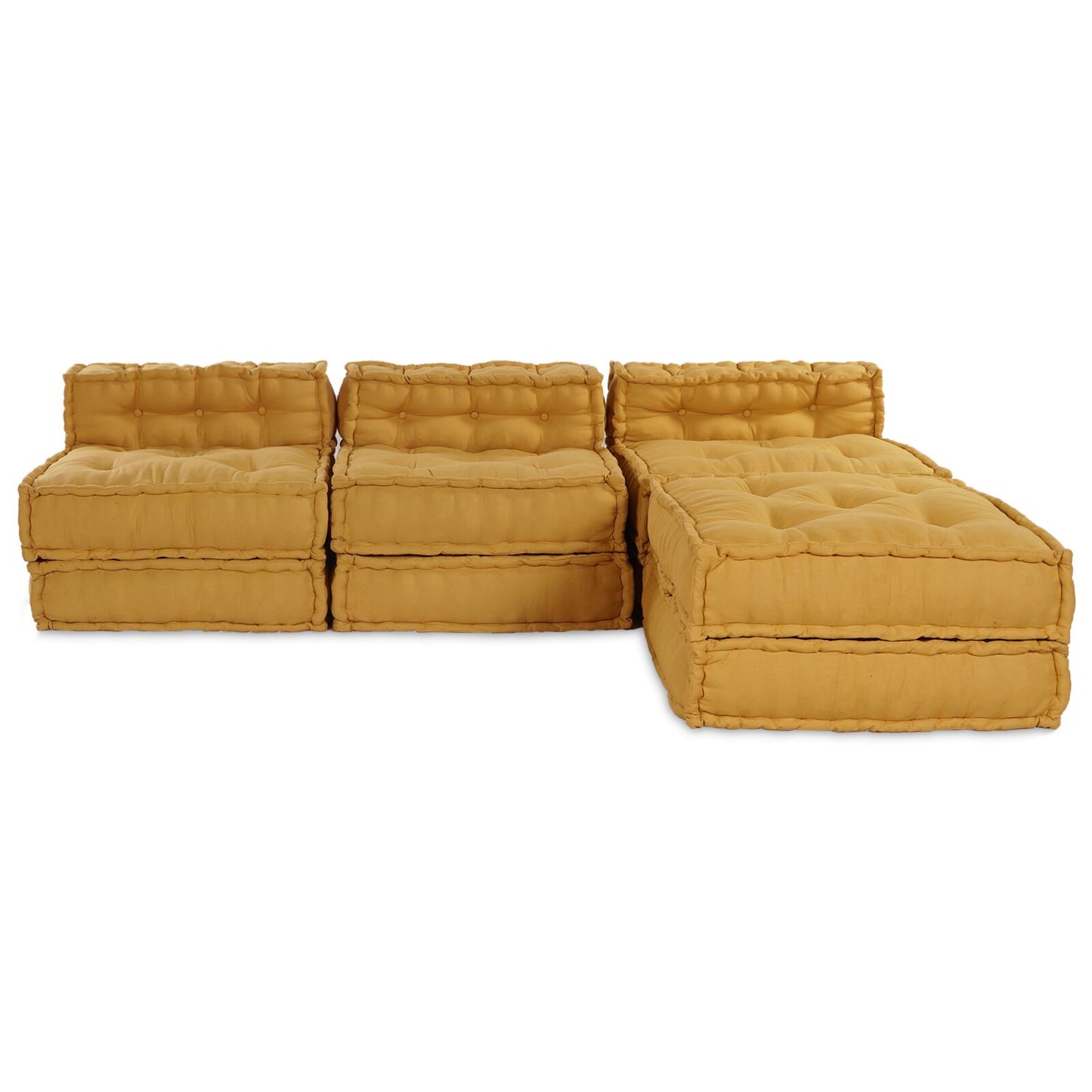 Modulare Poufs 4er Set Gelber Stoff