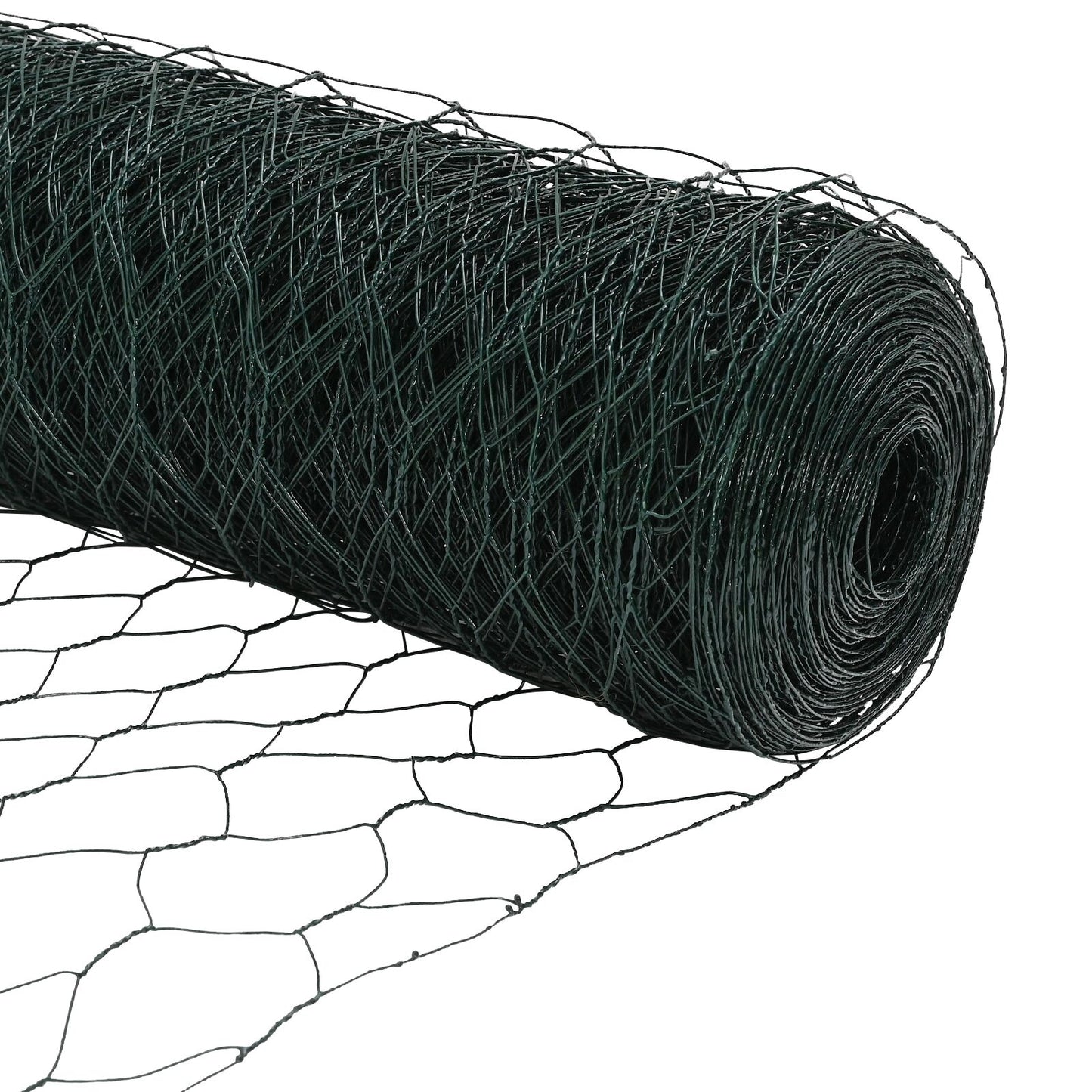 Zaunpfosten 11 Stück U-Profil Grün 60 cm Stahl, vidaXL Sechseckzaun Grün 0,6 x 50 m Stahl