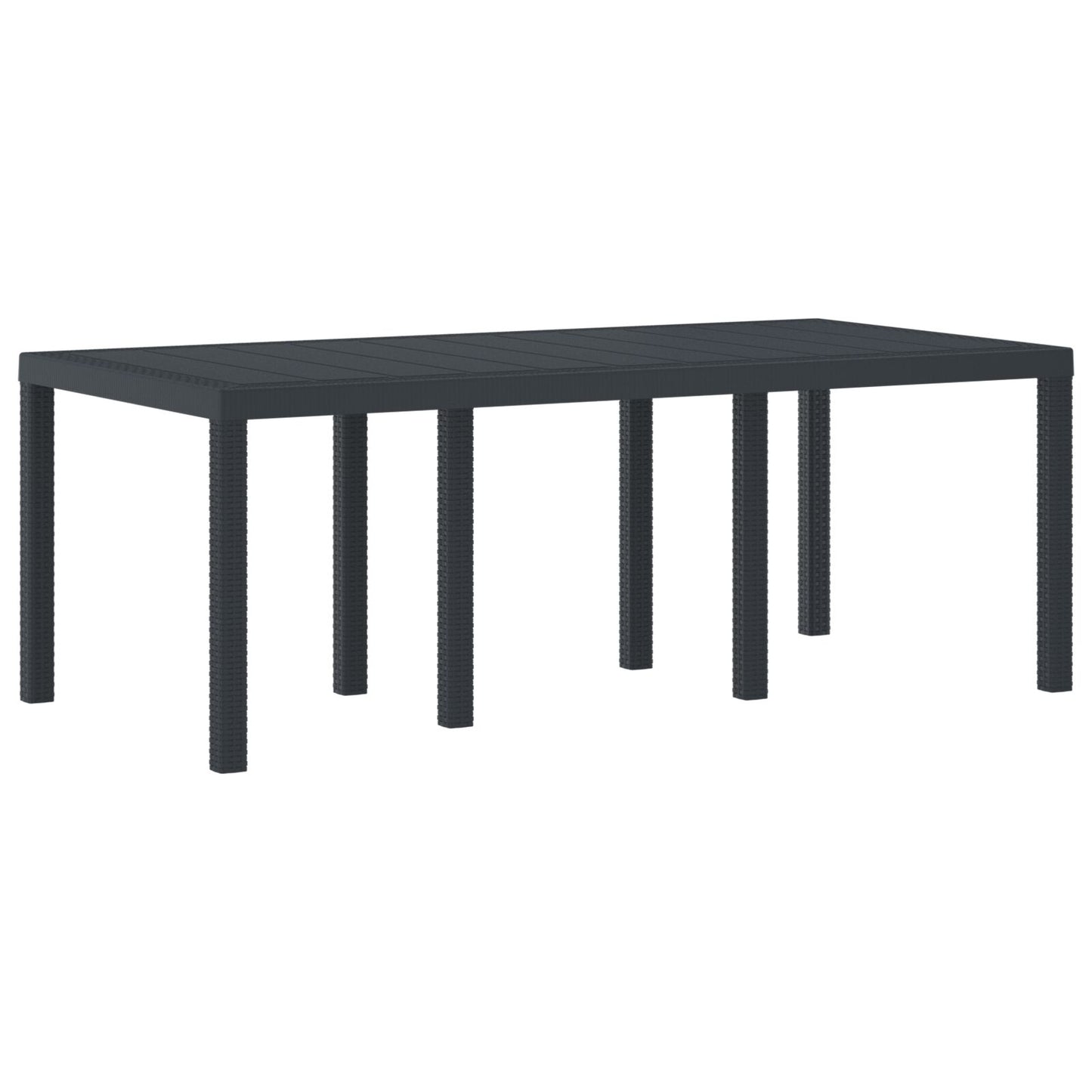 9-teiliges Garten-Essgruppe mit Kissen Anthrazit Poly Rattan