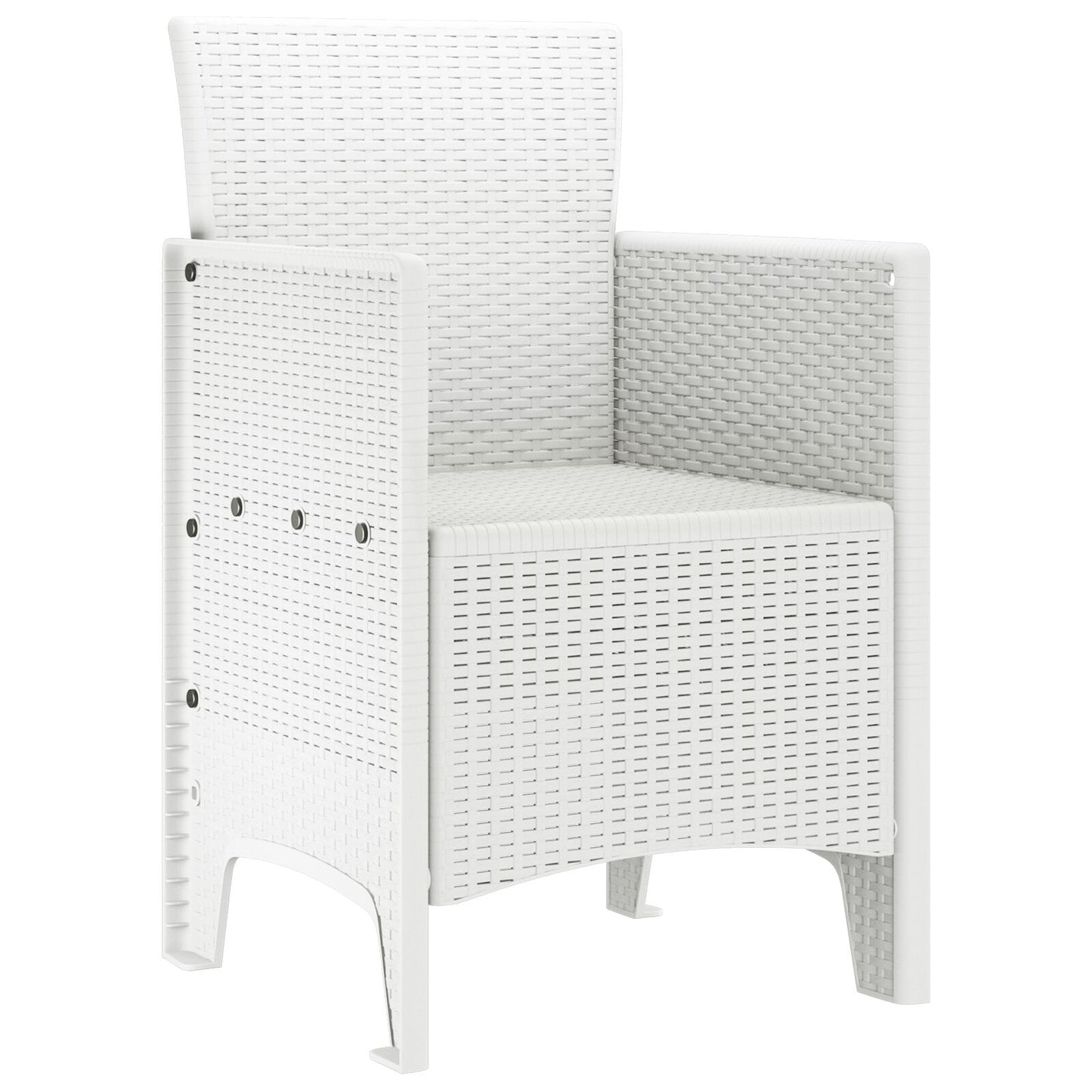 Gartenstuhl Set aus 2 Weiß Kunststoff-Rattan-Stil Standard