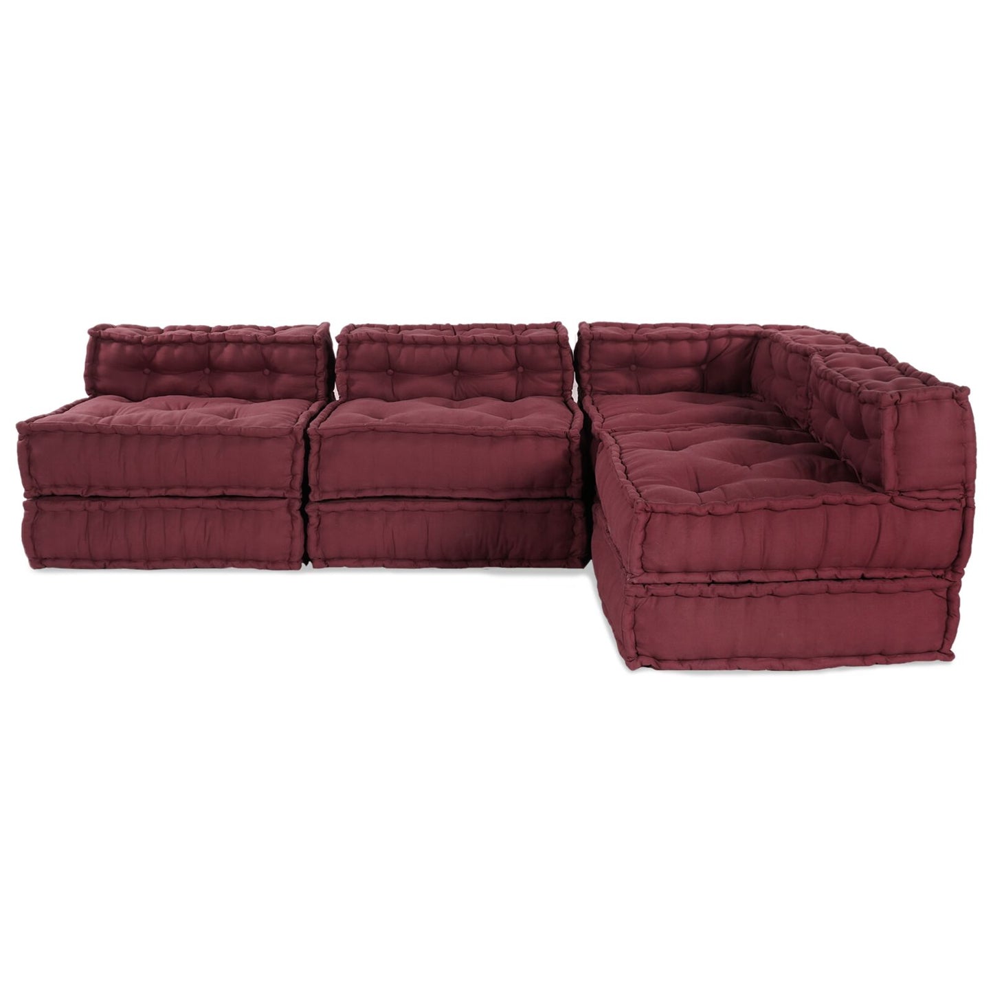 Modulare Poufs 4er Set in Burgunderrot
