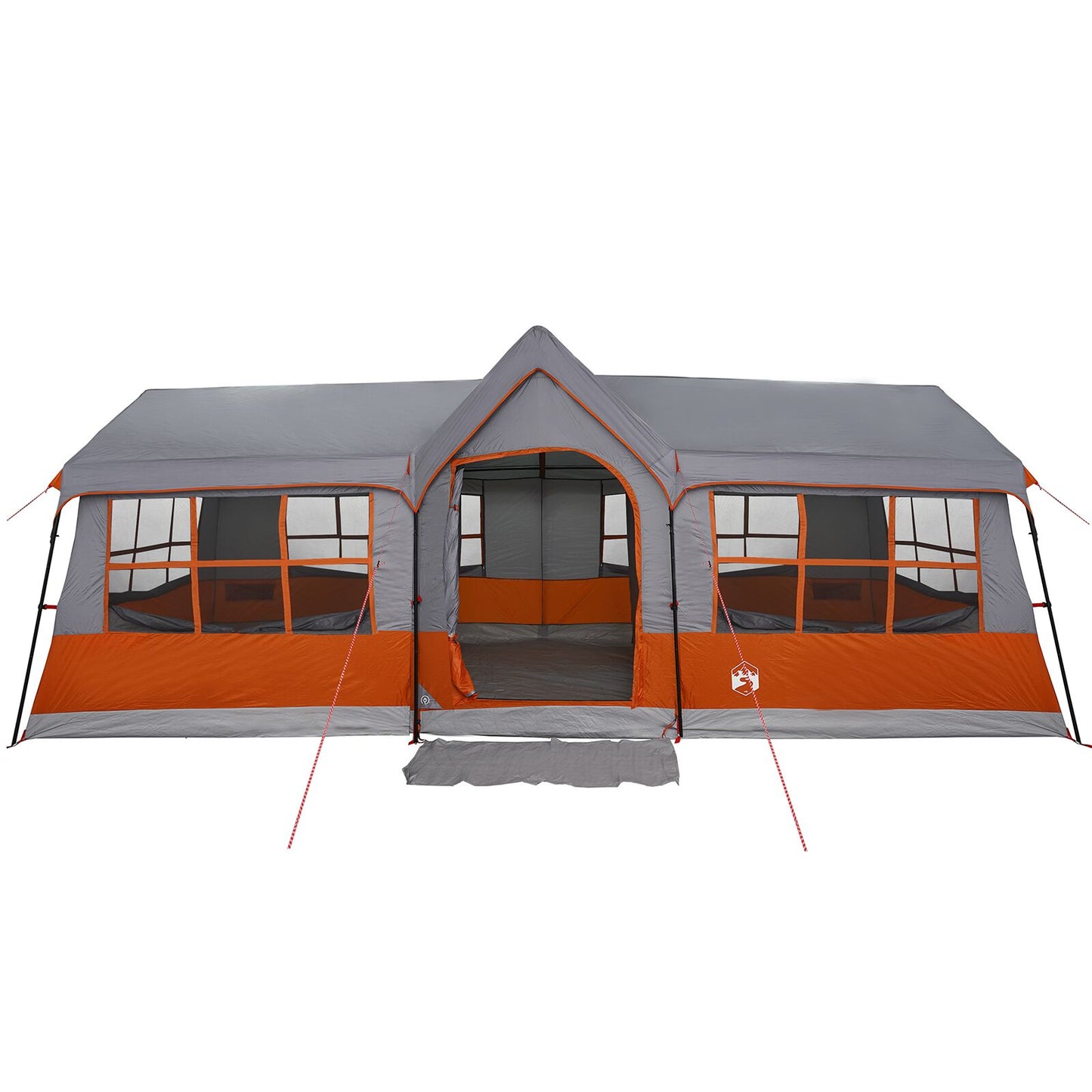 Campingzelt mit Fenstern Grau und Orange 12-Personen Wasserdicht