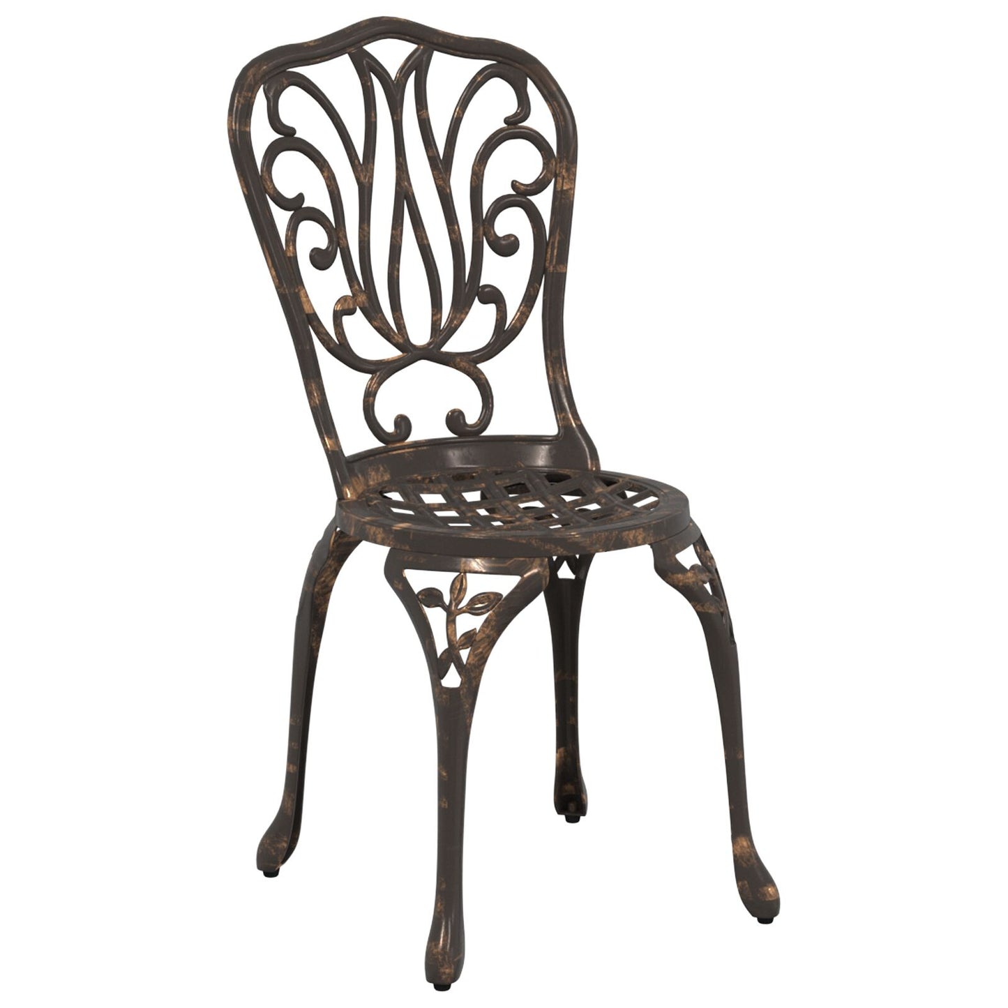 3-teiliges Garten Bistro Set aus bronziertem Gusseisen