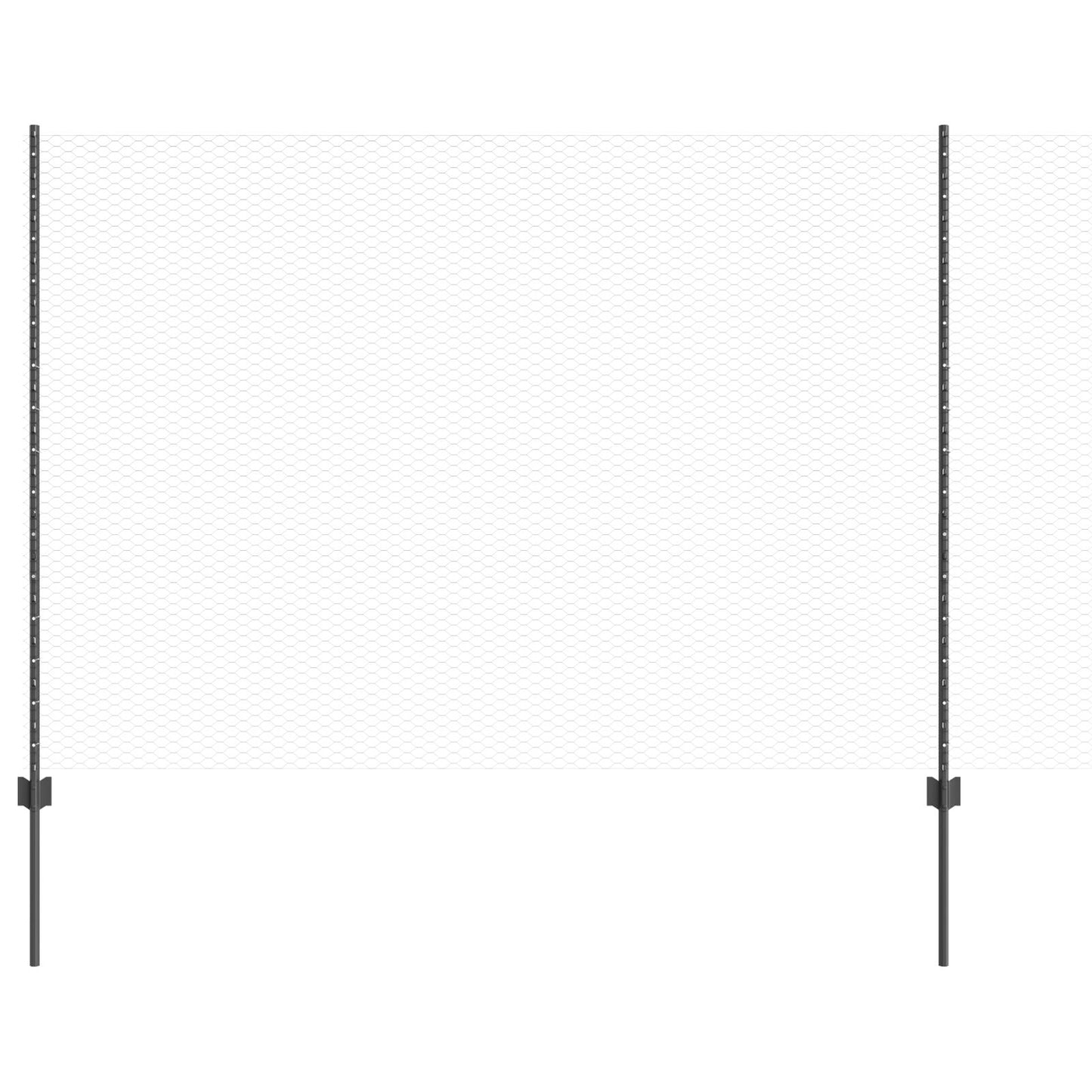 Zaunpfosten 22 Stück U-Kanal Grau 150 cm Stahl, vidaXL Sechseckzaun Grau 1,5 x 100 m Stahl