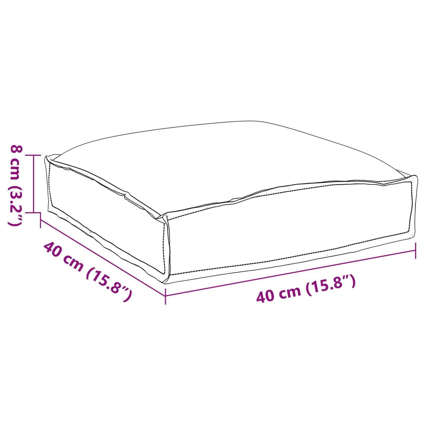 Palettenkissen für Sitz 2 Stk Anthrazit 40x40x8 cm Oxford Stoff