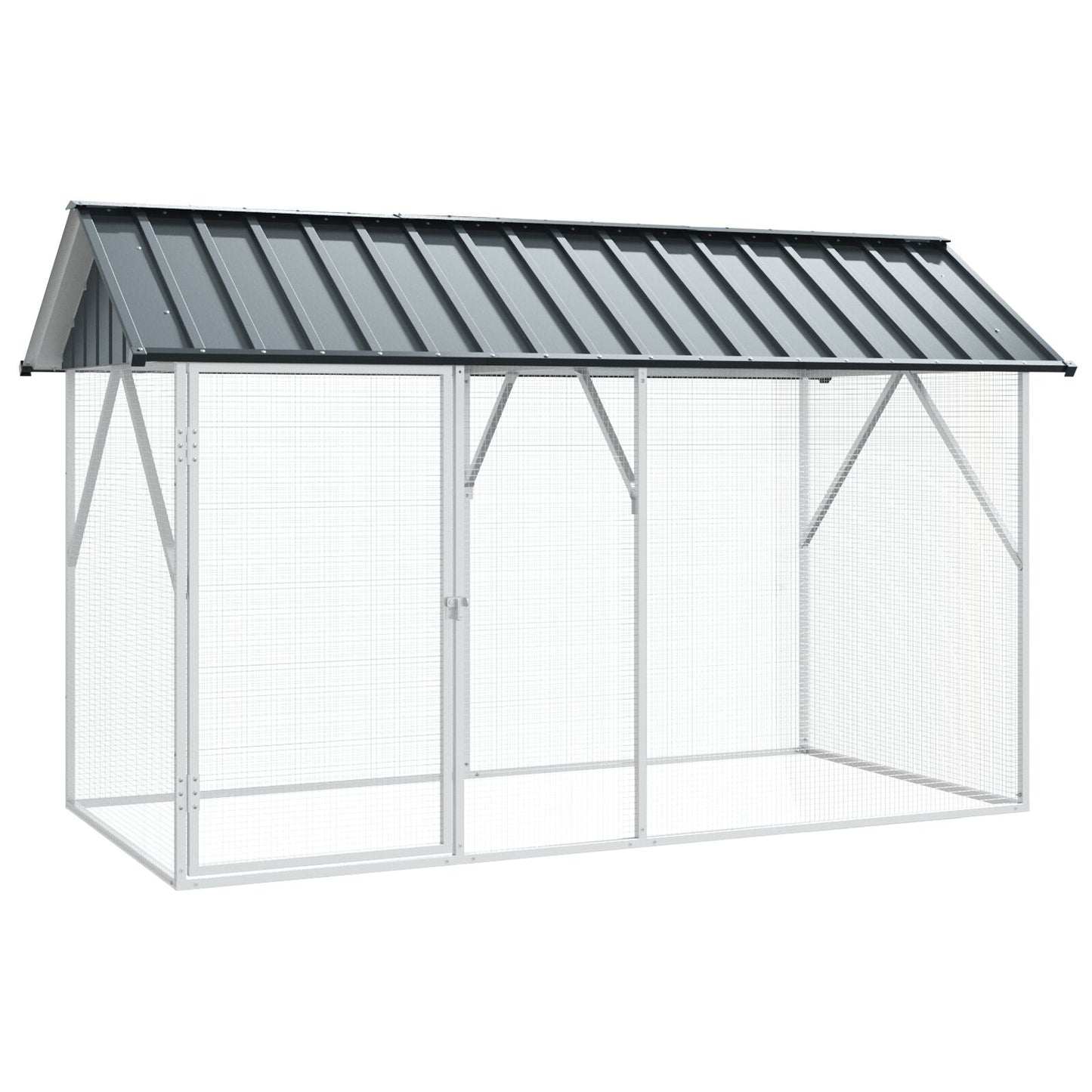 Vogelvoliere Anthrazit 112x227x141 cm Stahl