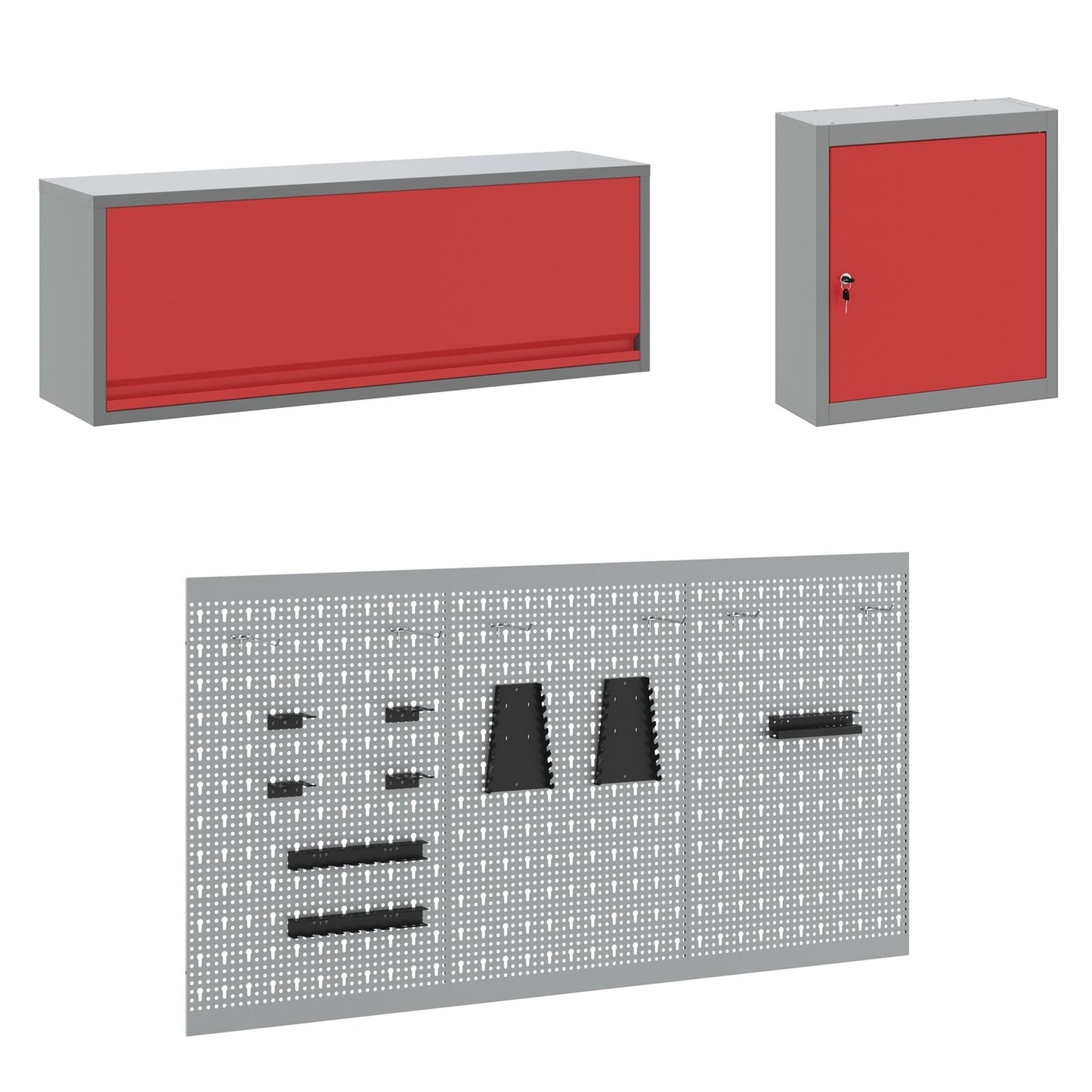 8-teiliges Werkbank-Set aus rotem Stahl