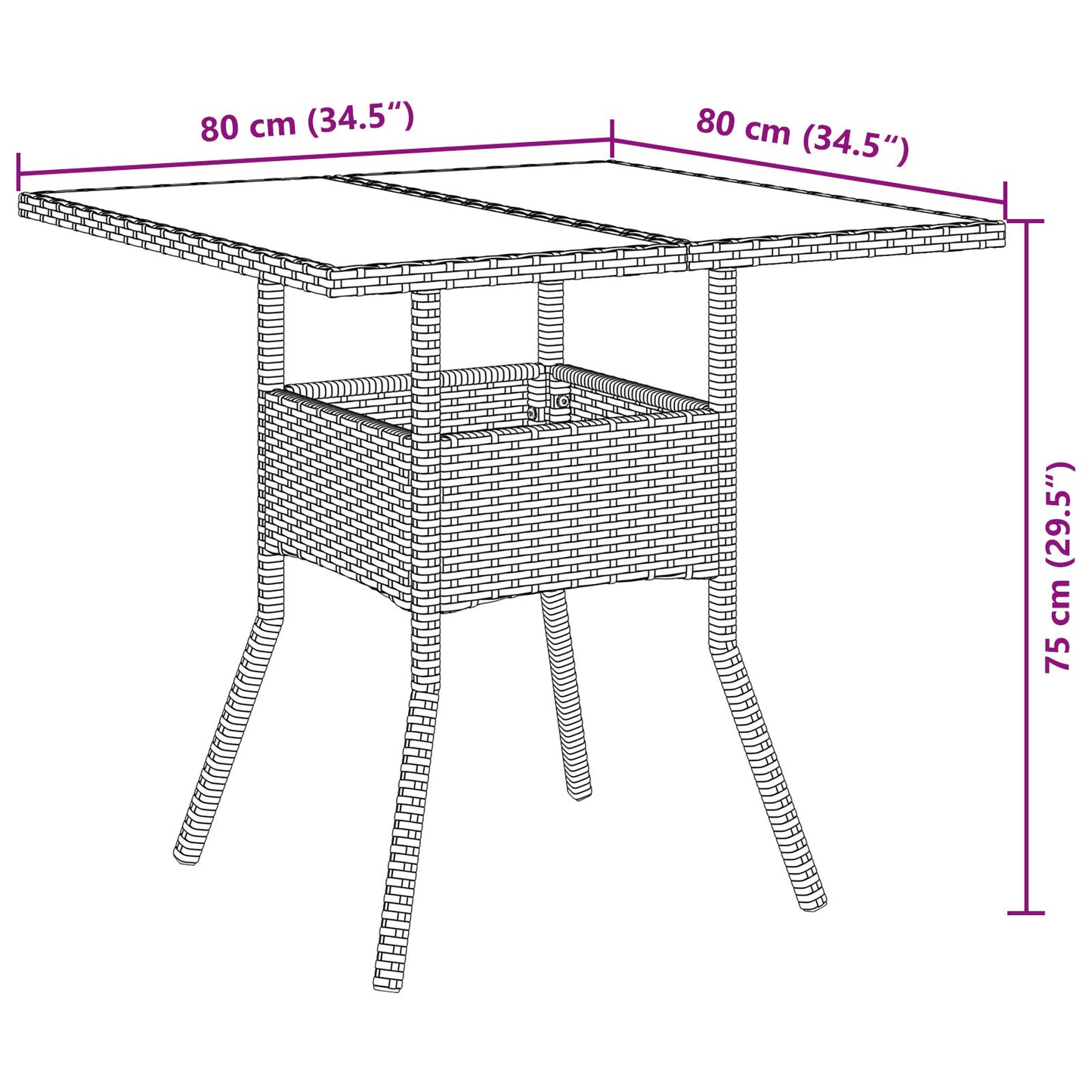 5-teiliges Garten Essgruppe Schwarz Poly-Rattan