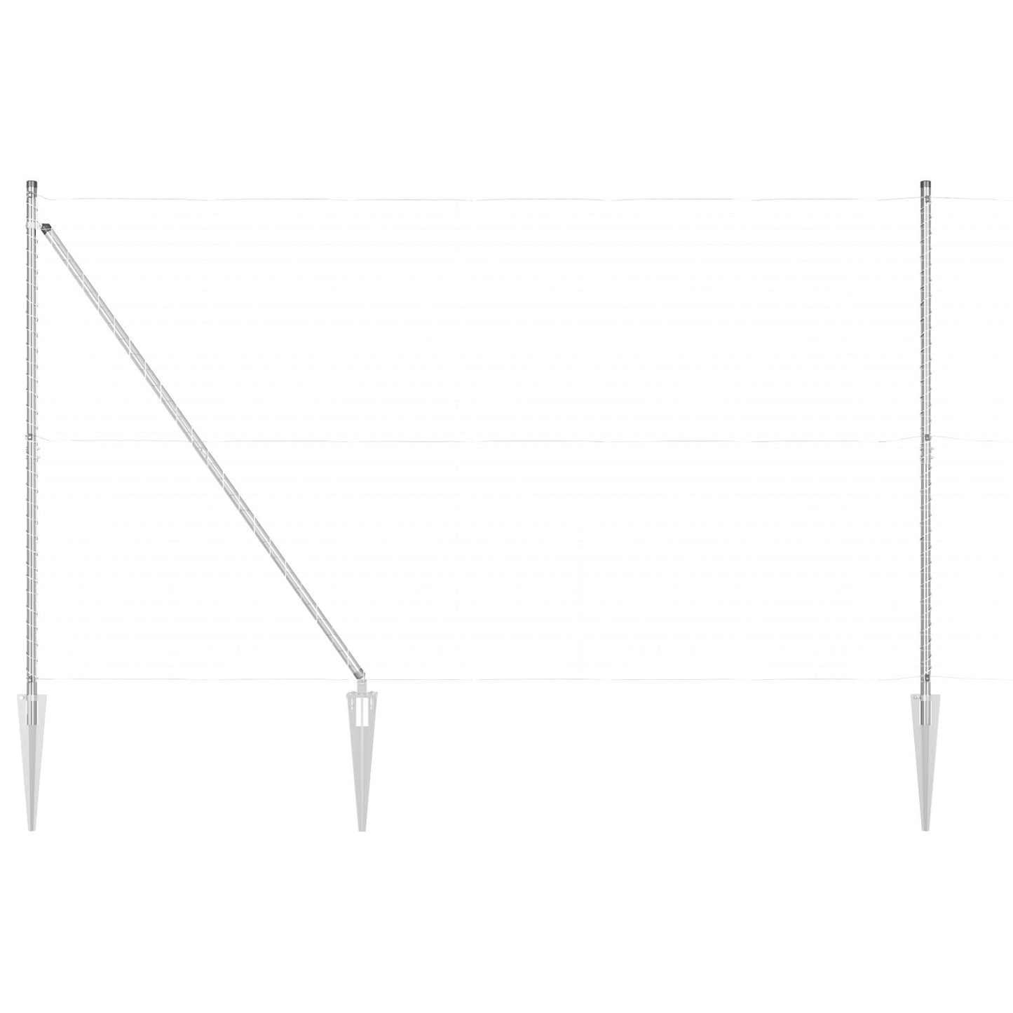 Zaunpfosten mit Spitze 26 Stück Ø32 mm 170 cm Verzinkter Stahl