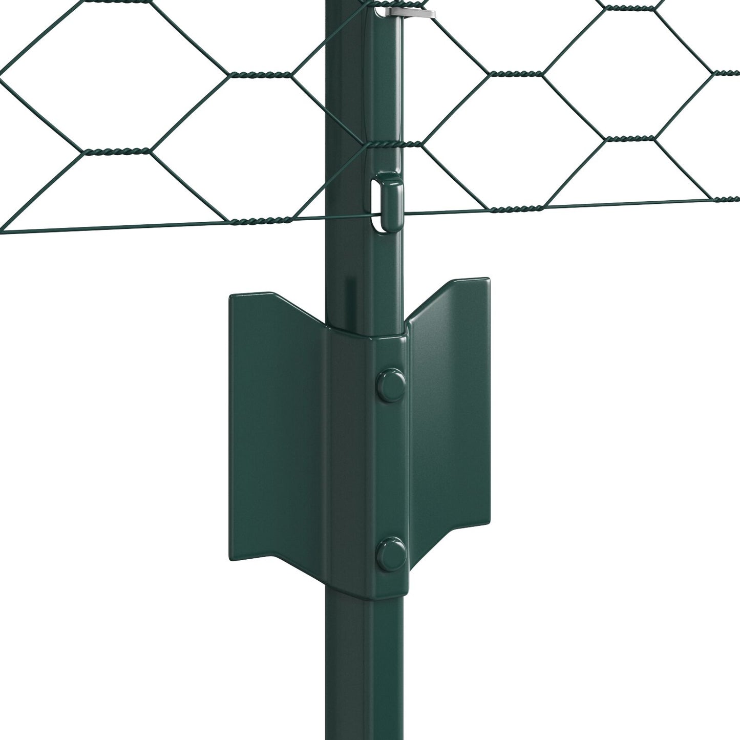 Zaunpfosten 11 Stück U-Profil Grün 60 cm Stahl, vidaXL Sechseckzaun Grün 0,6 x 50 m Stahl