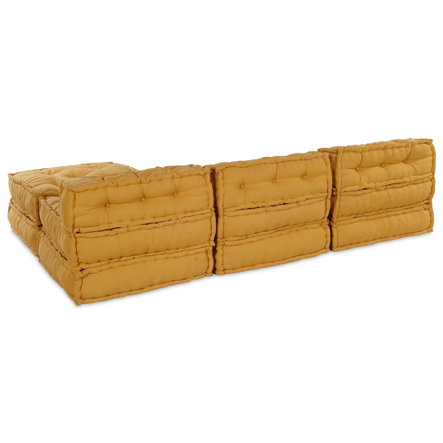 Modulare Poufs 4er Set Gelber Stoff