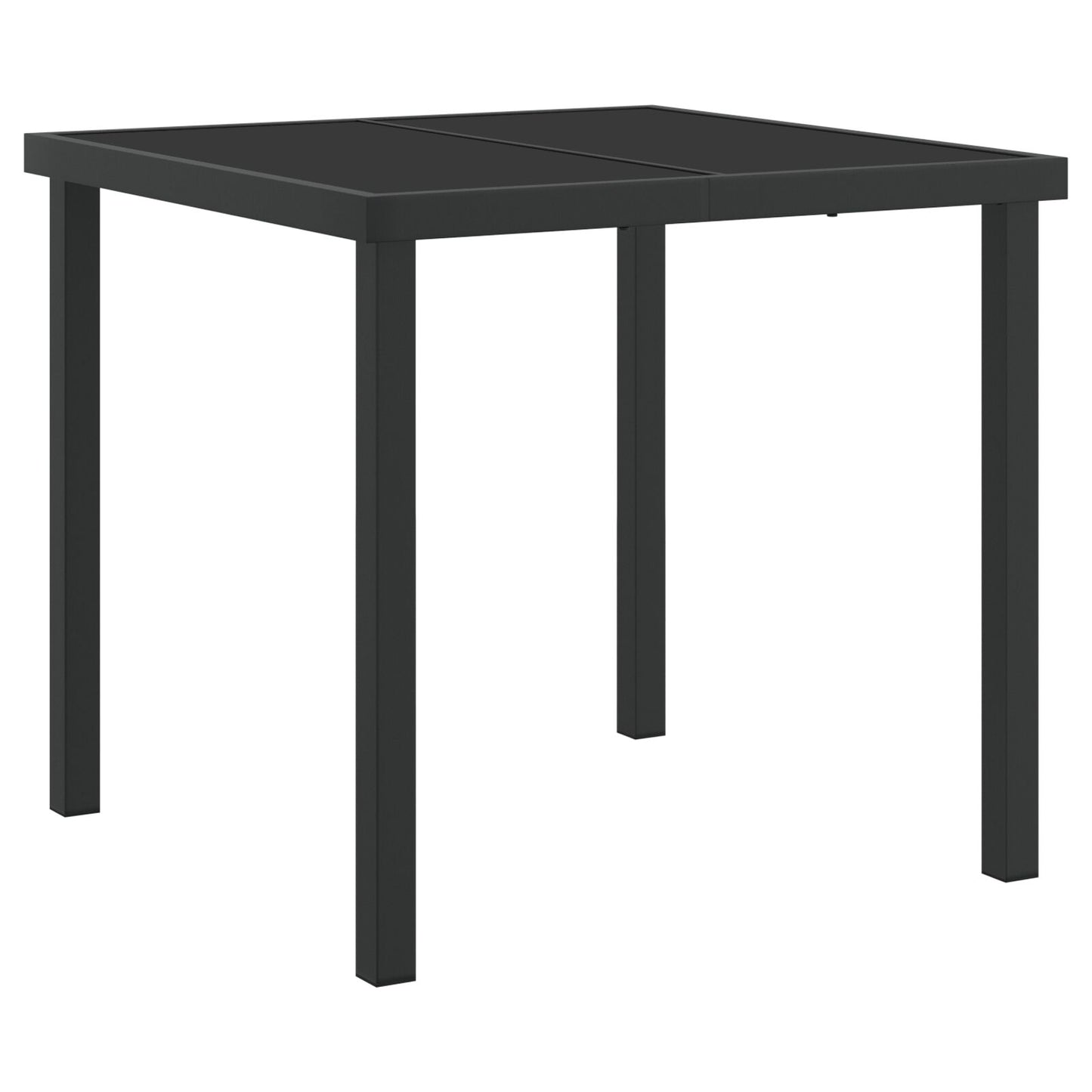 3-teilige Garten-Essgruppe Schwarz PVC Rattan