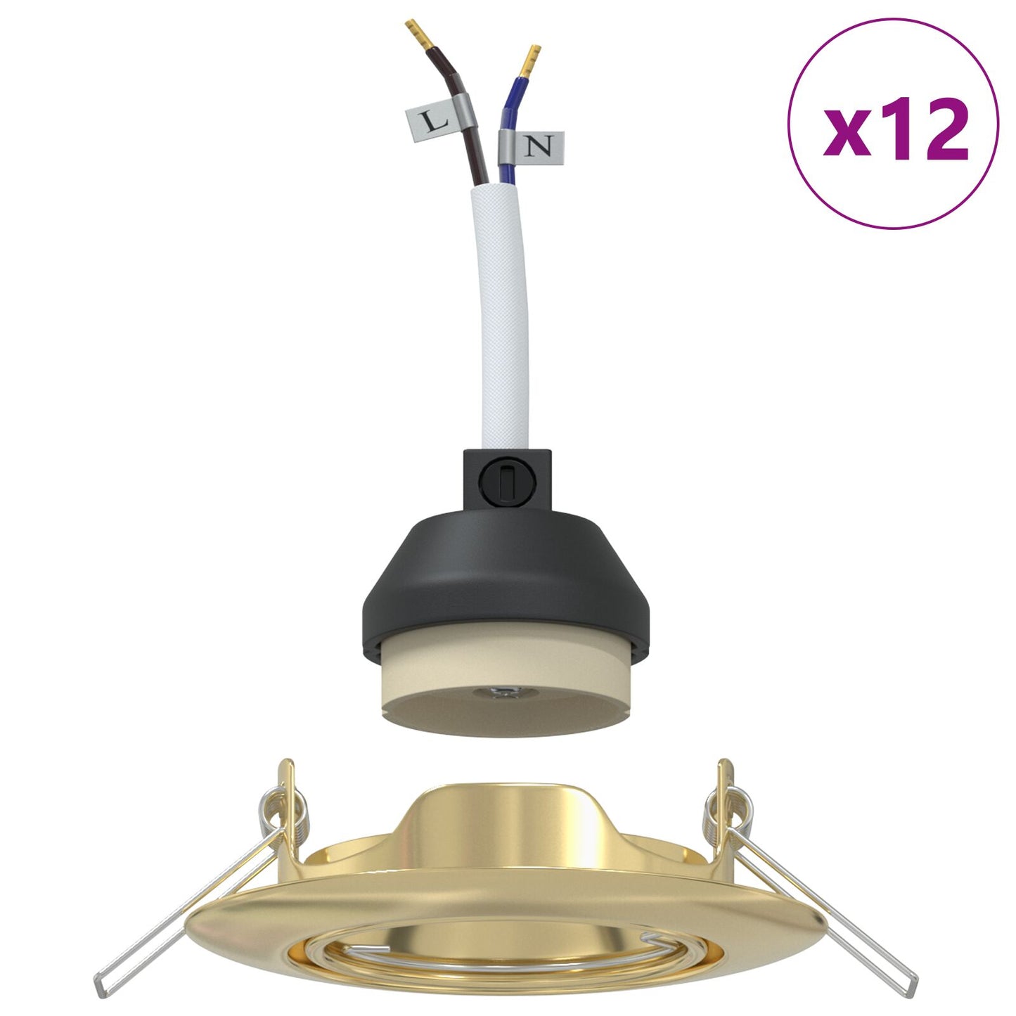 Lampen Set von 12 Gold Metall, Kunststoff 9 cm Leichtes Gewicht