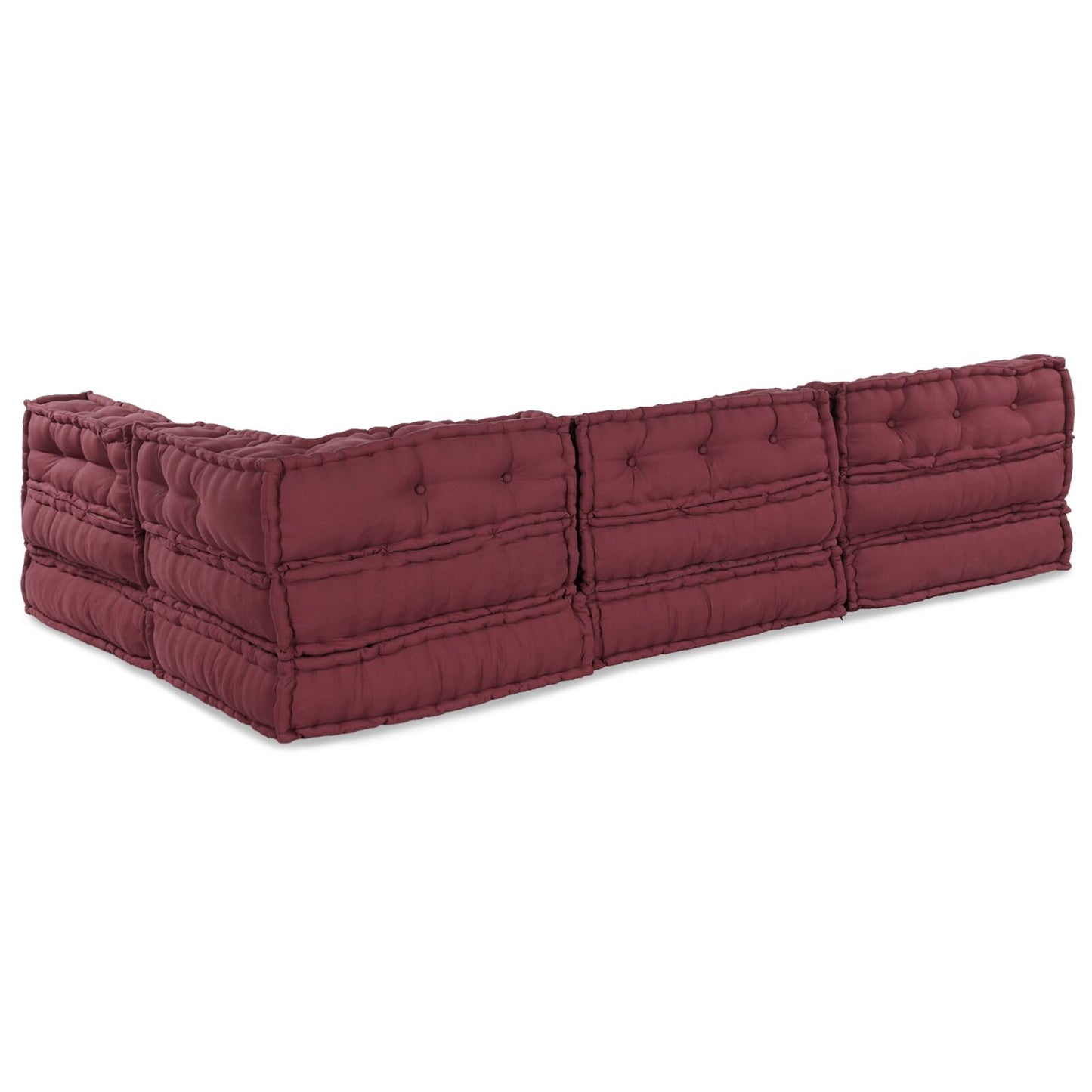 Modulare Poufs 4er Set in Burgunderrot