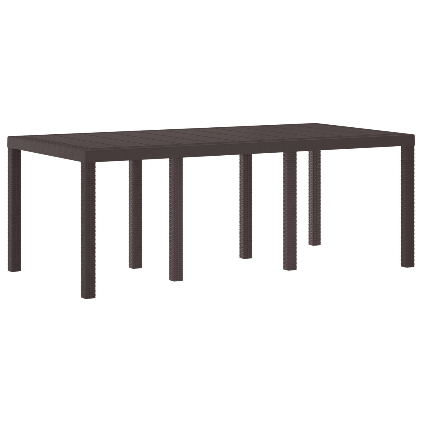 9-teiliges Garten Essgruppe mit Auflagen Braun Poly Rattan