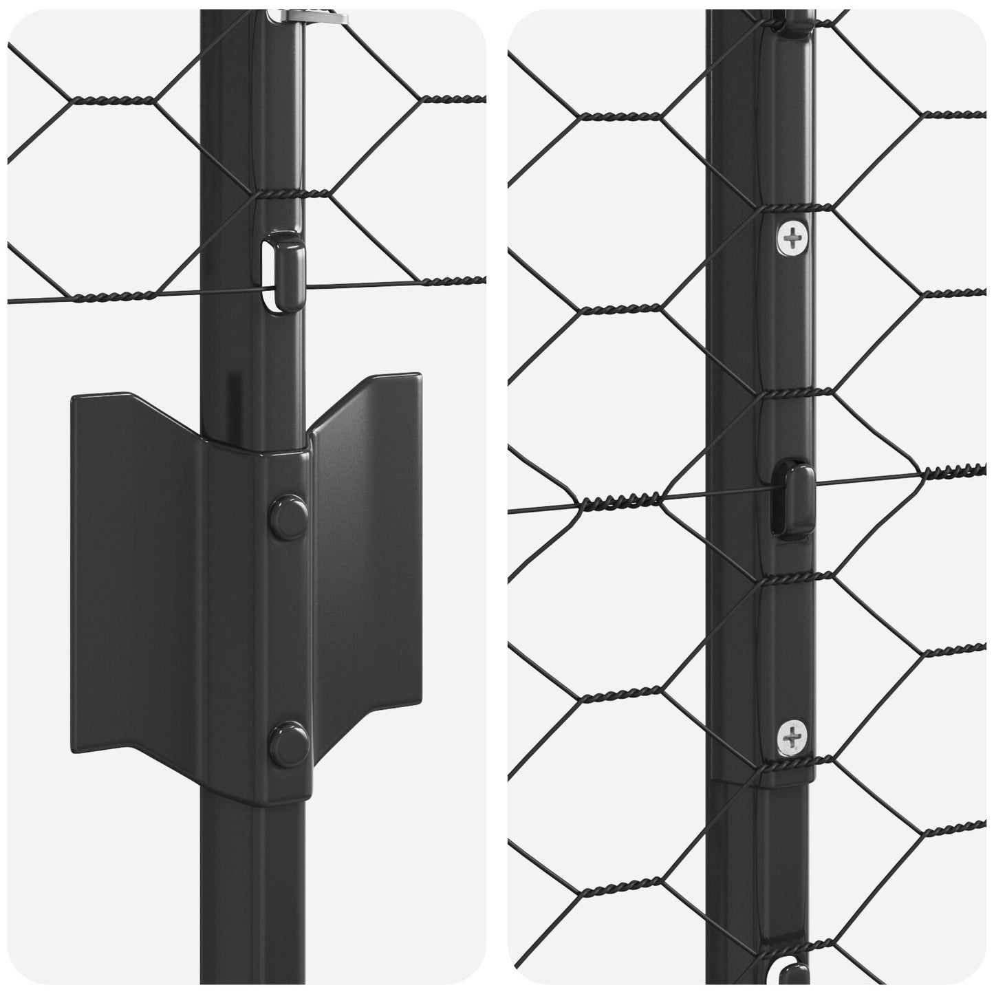 Zaunpfosten 22 Stück U-Channel Grau 120 cm Stahl, vidaXL Sechseckzaun Grau 1.2x50 m Stahl