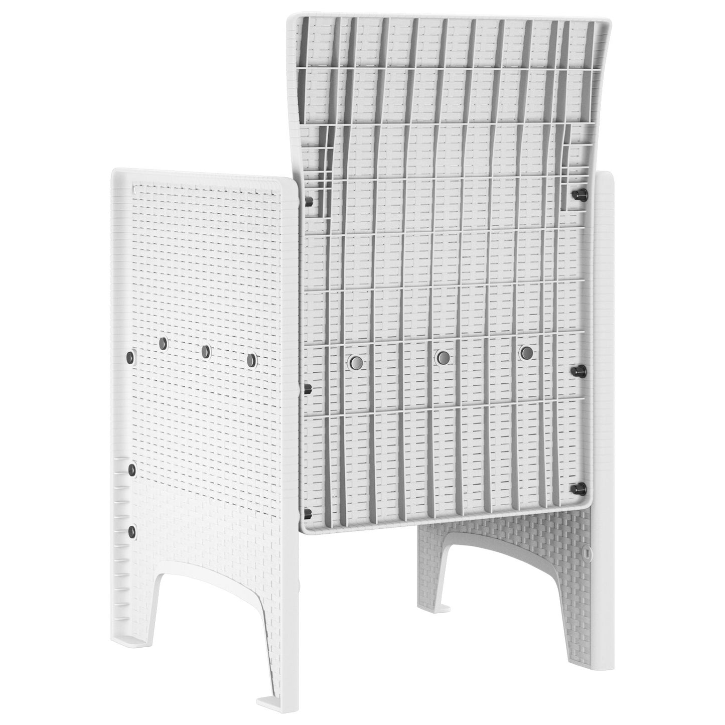 Gartenstuhl Set aus 2 Weiß Kunststoff-Rattan-Stil Standard