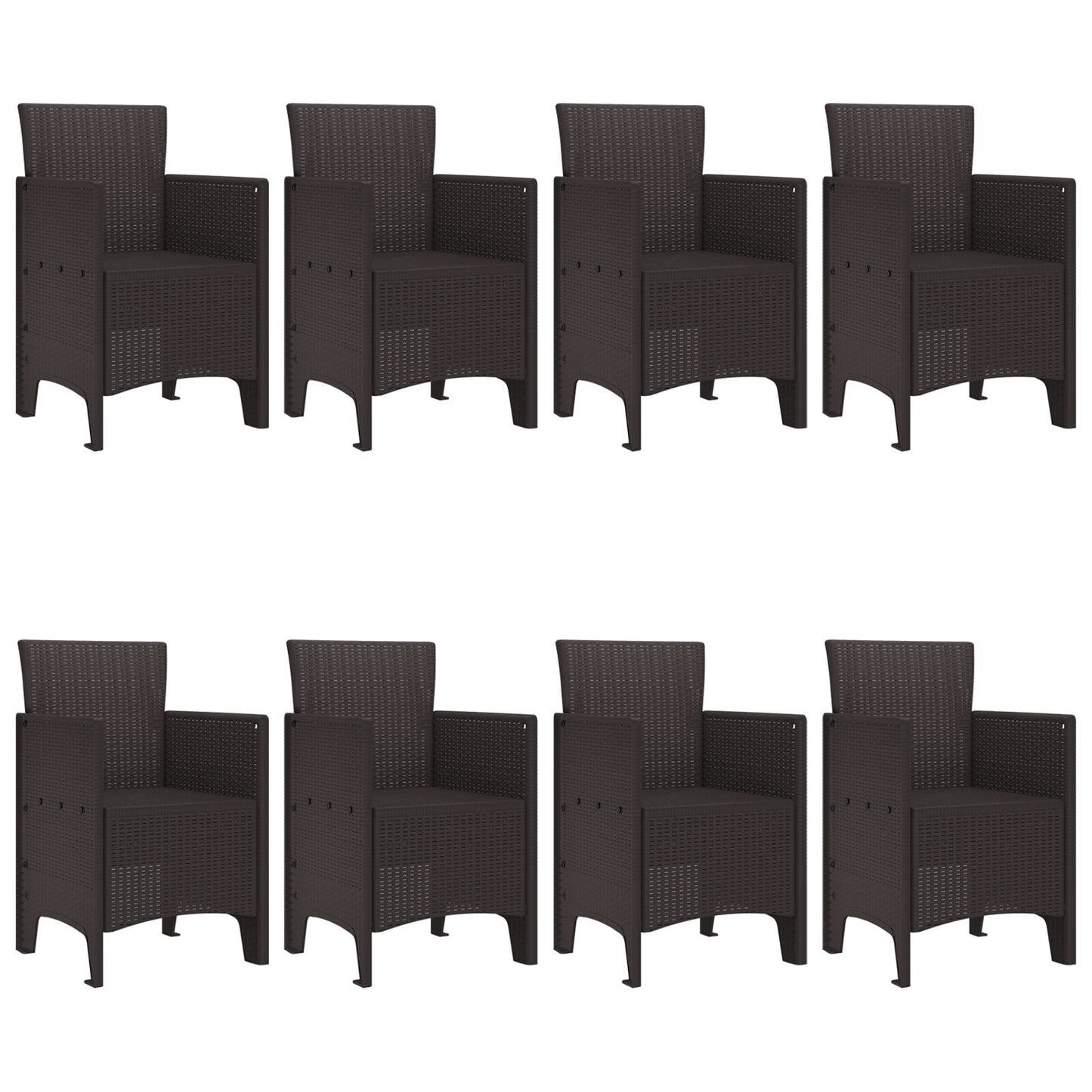 9-teiliges Garten-Essgruppen-Set Braun Poly Rattan