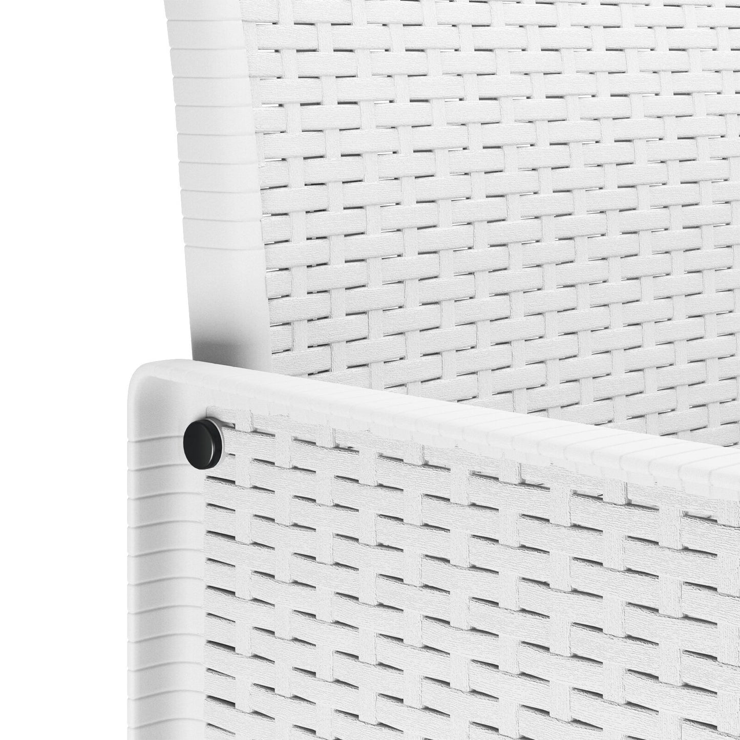 Gartenstuhl Set aus 2 Weiß Kunststoff-Rattan-Stil Standard