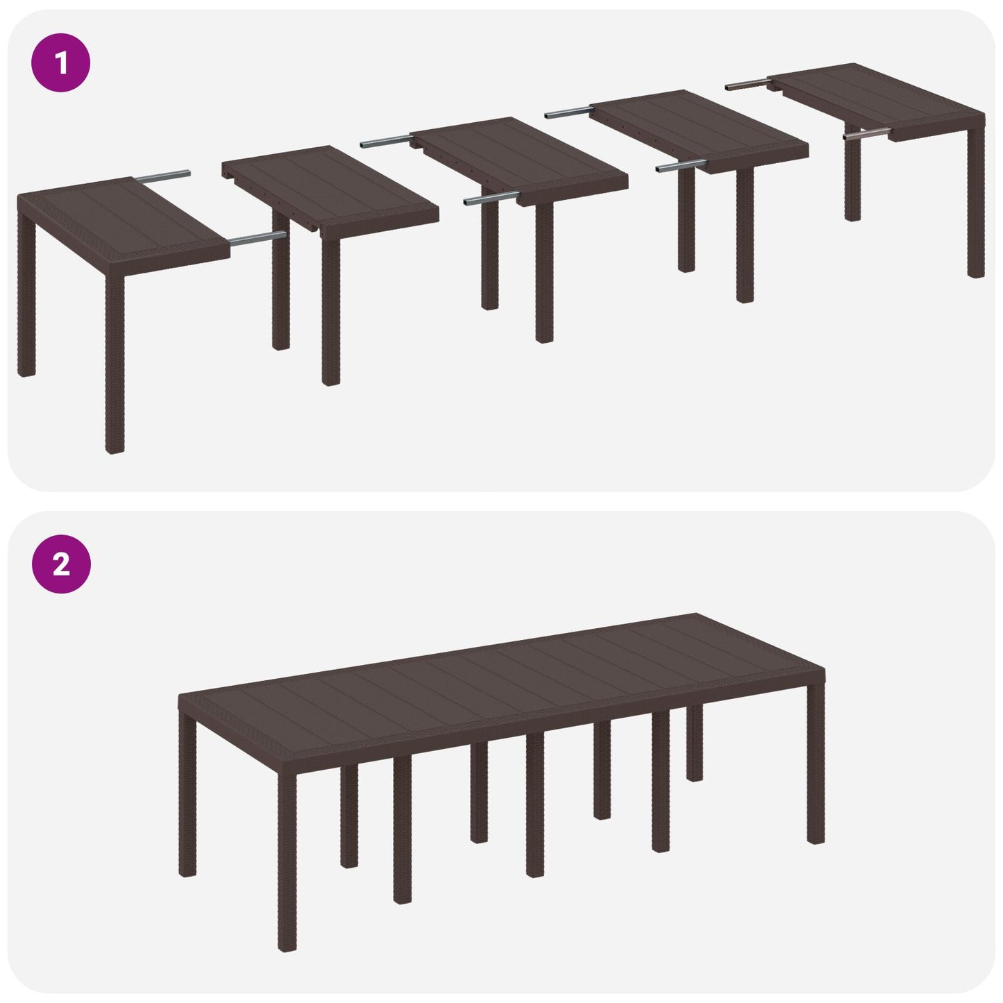 9 Teile Garten Essgruppe mit Kissen Braun Poly-Rattan