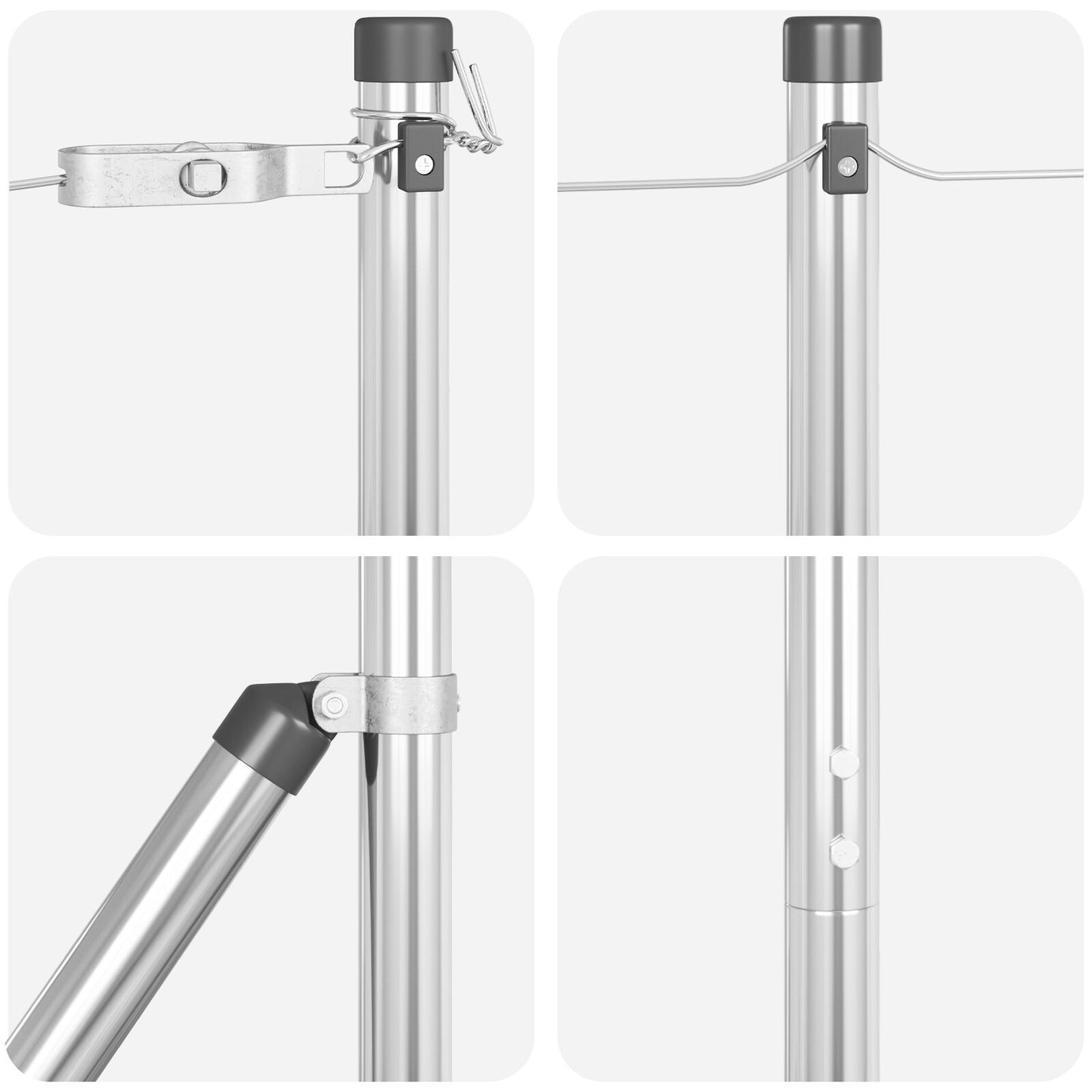 Zaunpfosten 26 Stk Ø32 mm 190 cm Verzinkter Stahl