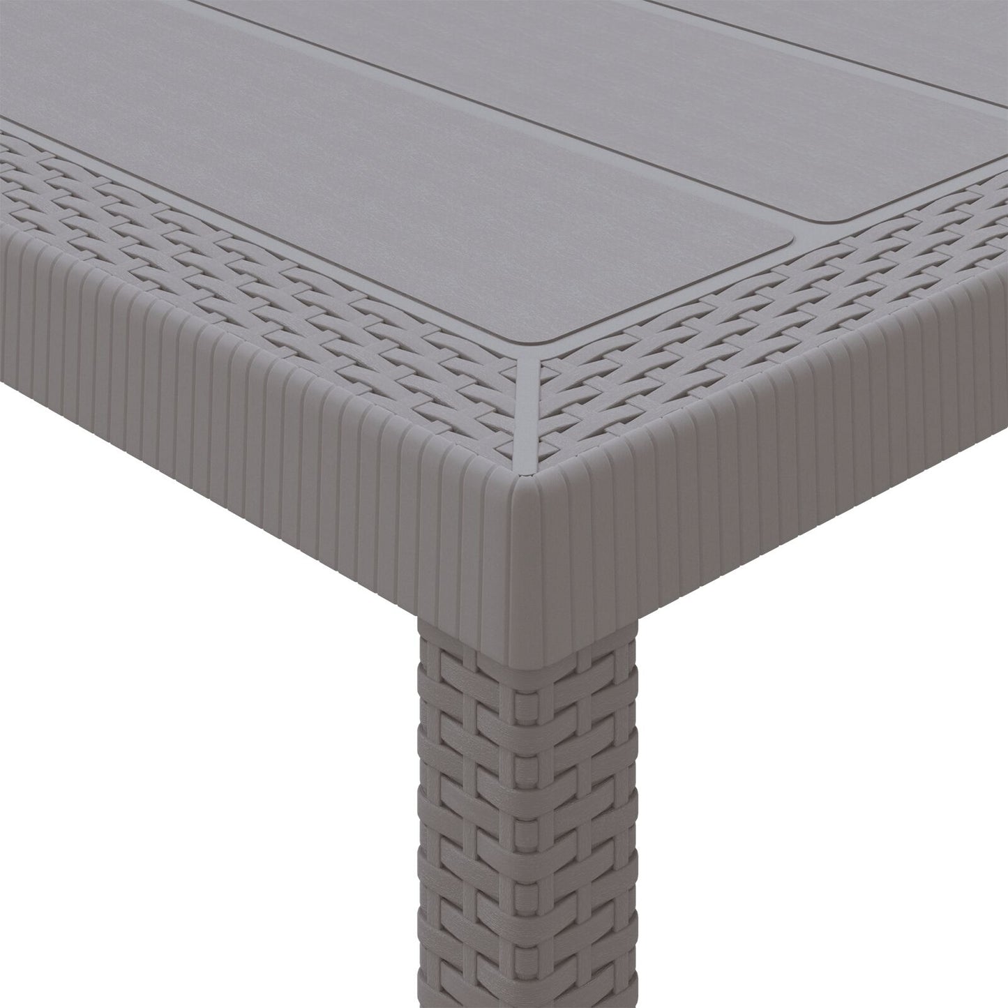 9-teiliges Garten-Essgruppe mit Kissen Hellgrau Poly-Rattan