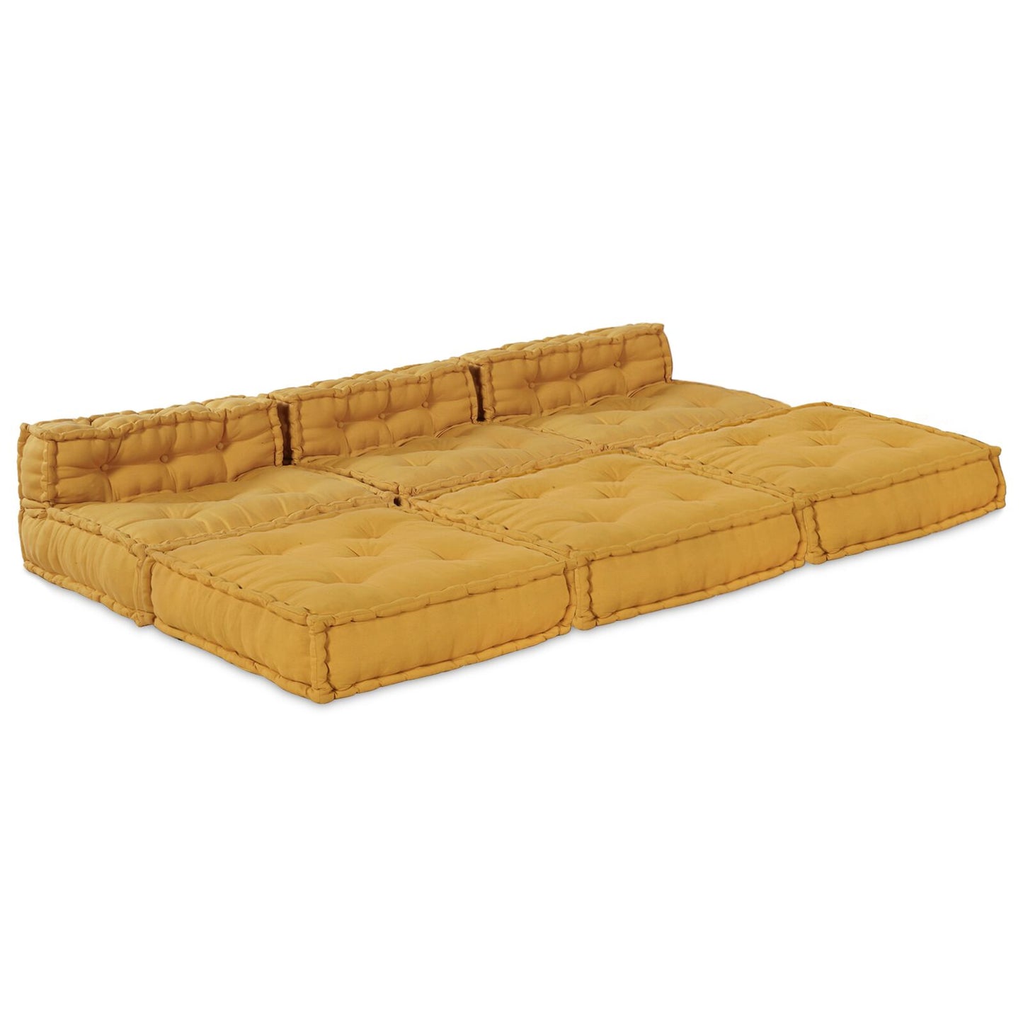 Modulare Poufs 4er Set Gelber Stoff