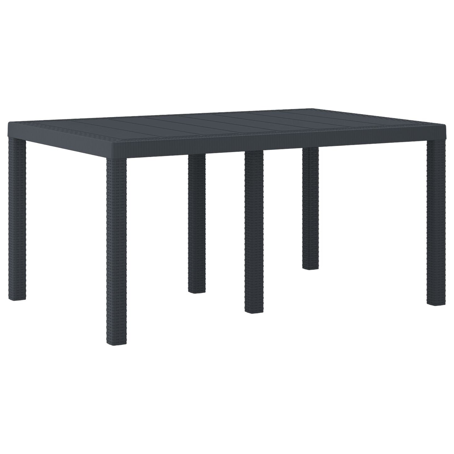 5-teiliges Garten Essgruppe mit Kissen Anthrazit Poly Rattan