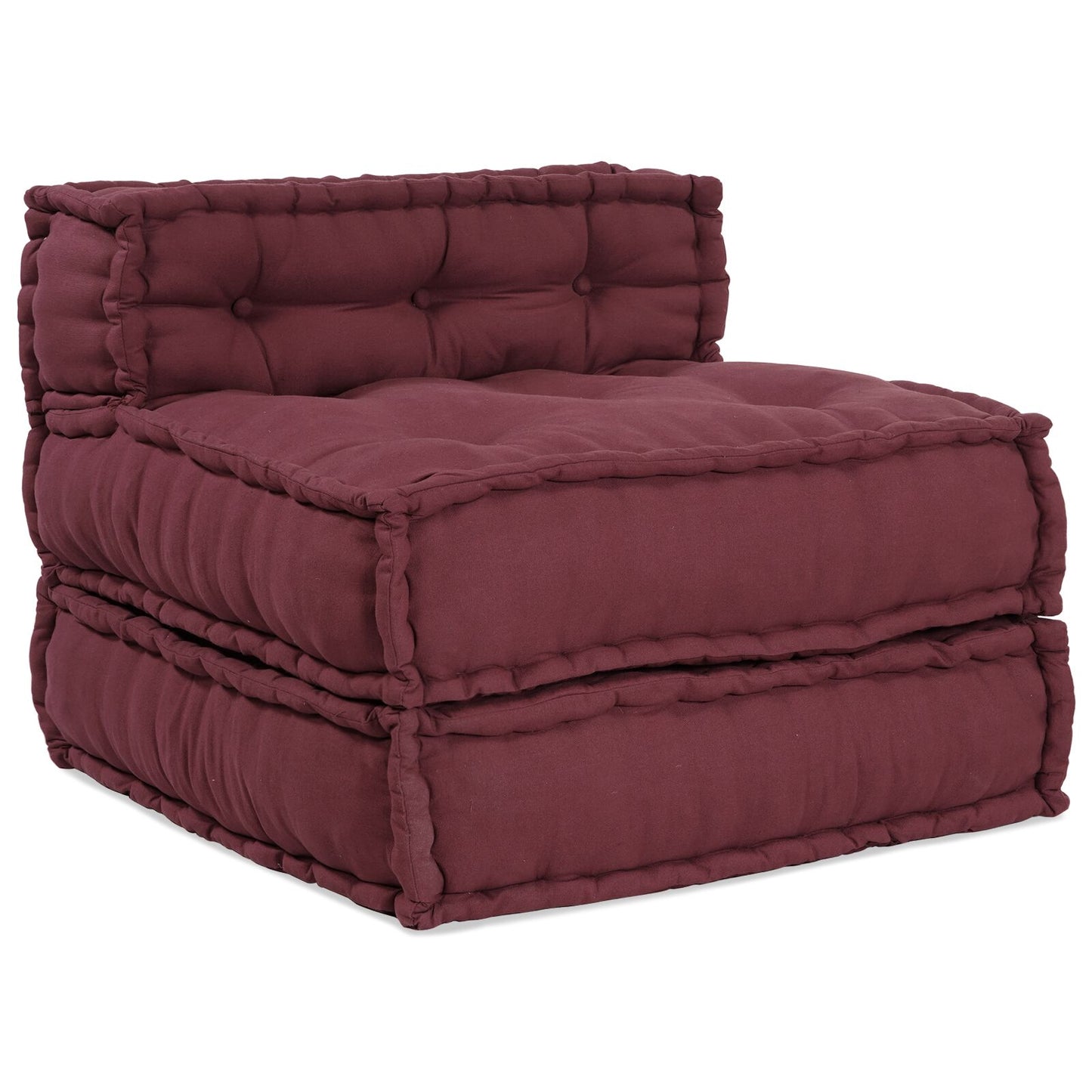 Modulare Poufs 4er Set in Burgunderrot